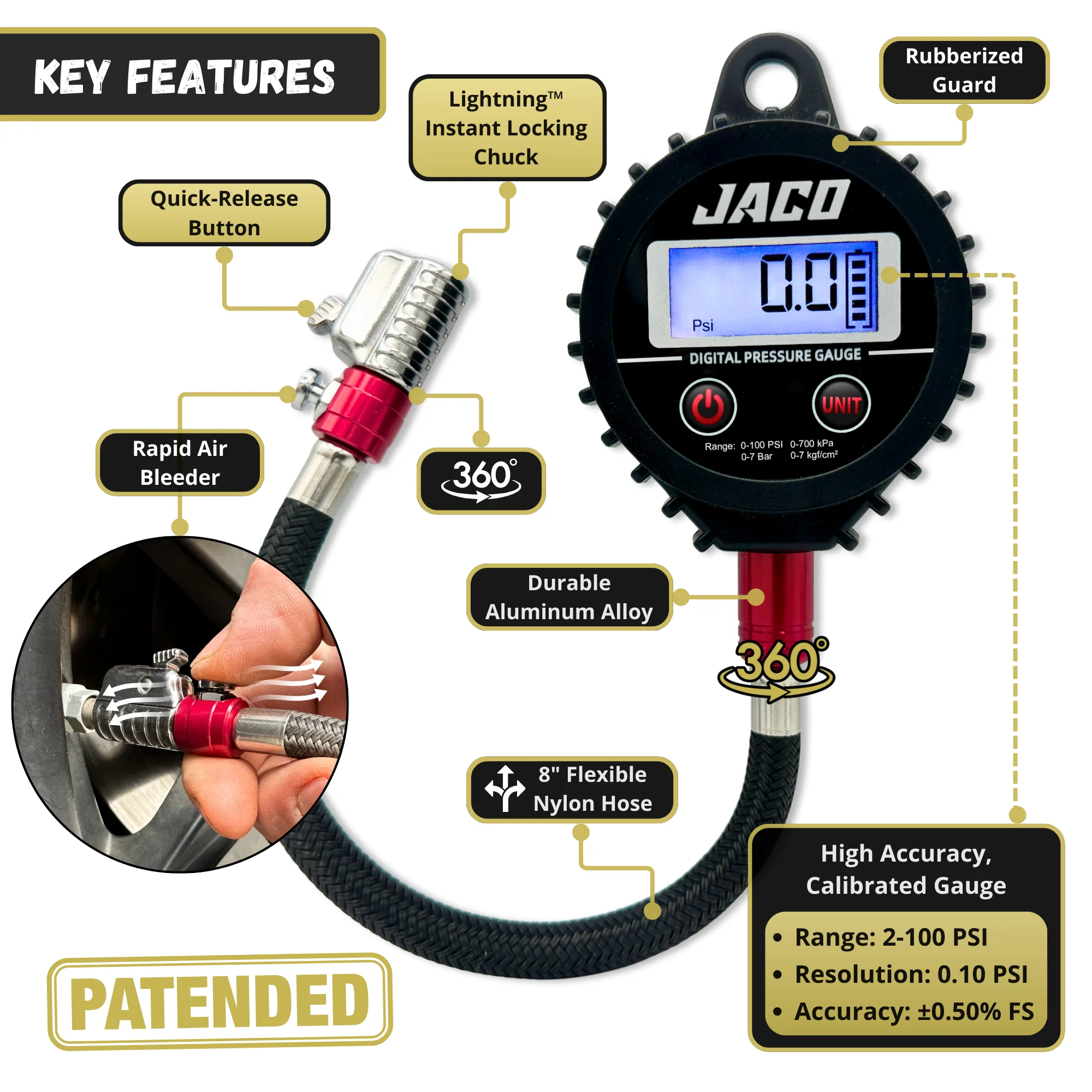 ElitePro-X Digital Tire Pressure Gauge with Lightning™ Chuck - Image 2