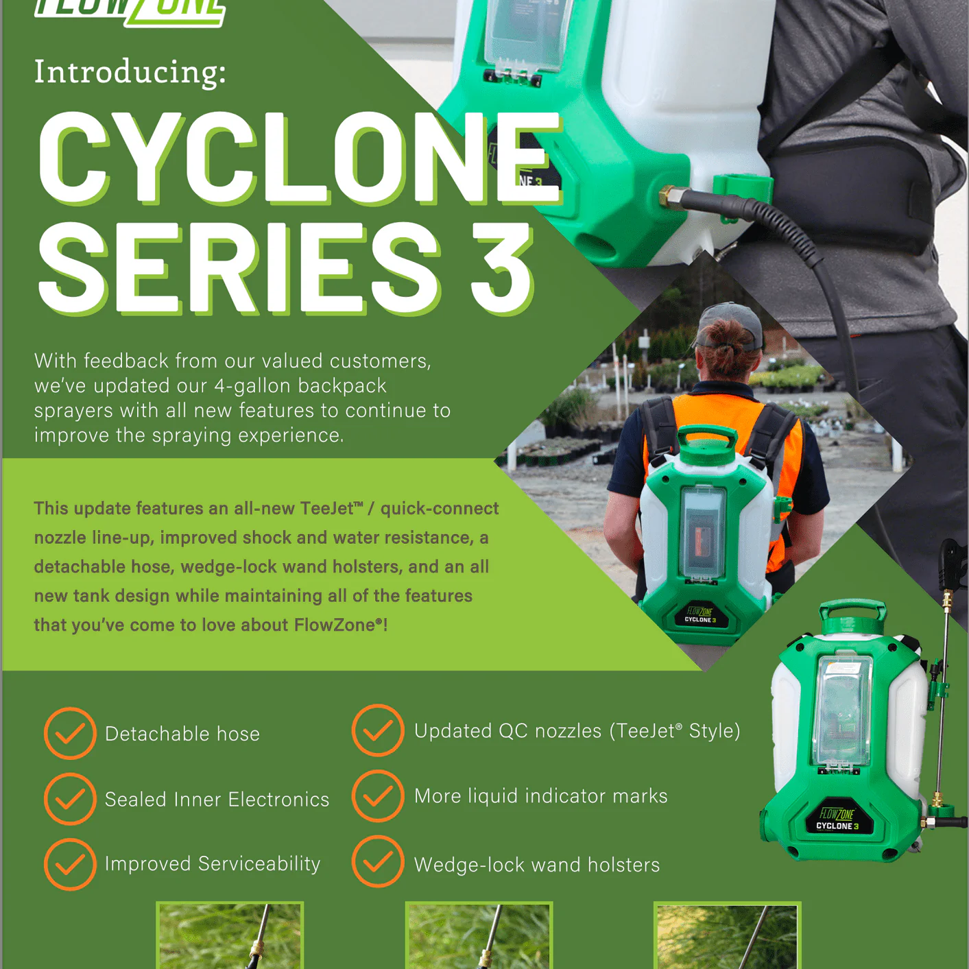 FlowZone Backpack Sprayer - Cyclone 3 Battery Operated - Image 4