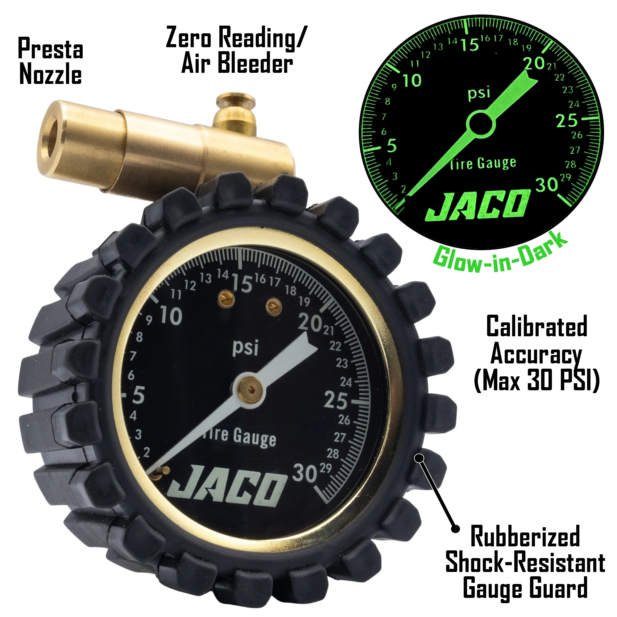 FTX-30 Low Pressure Presta Tire Gauge for Bikes (Max 30 PSI) | Fat Tire Bike Series - Image 2