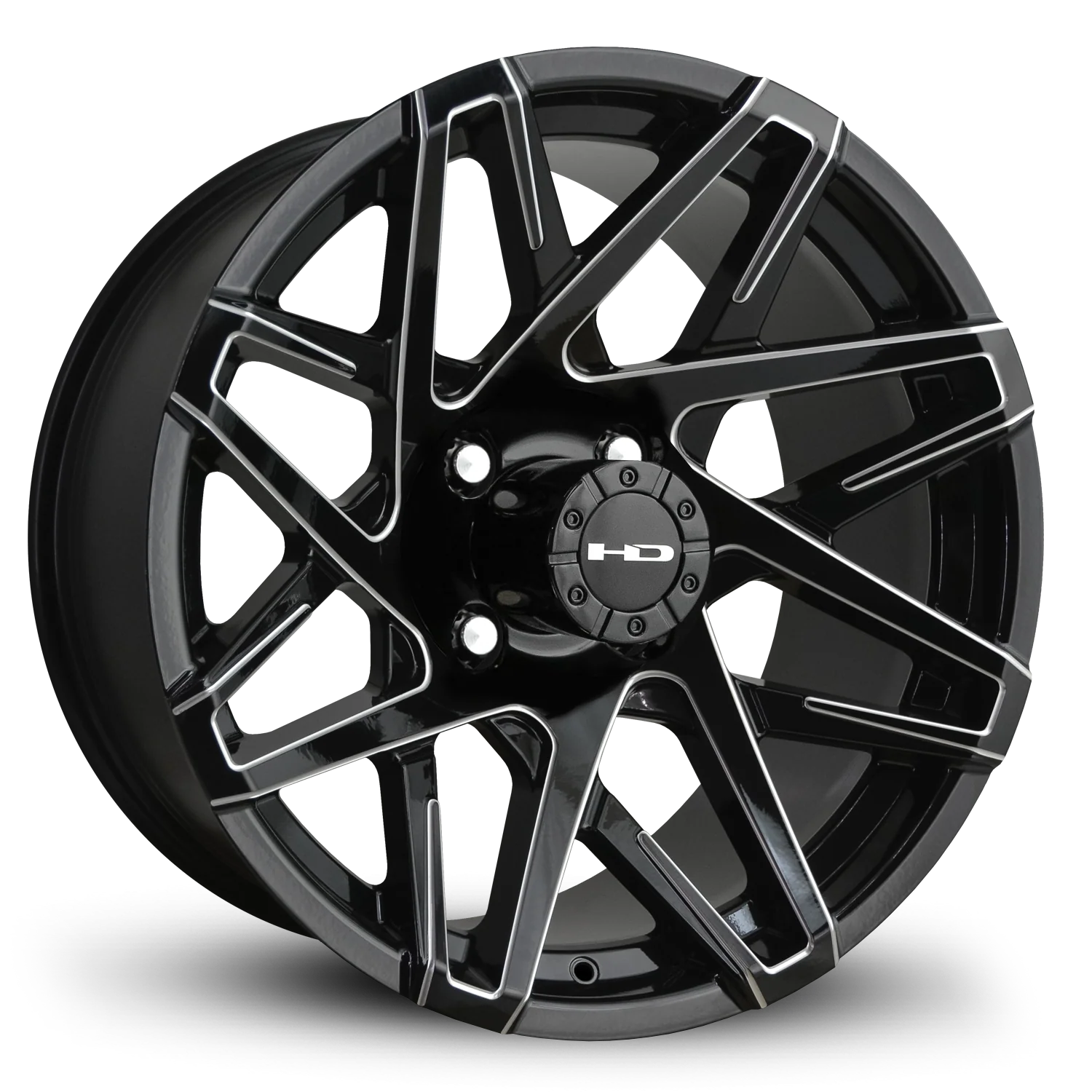 HD Golf Canyon 12x7 -14 4x101.6mm 68.2mm Gloss Black/Milled Edge