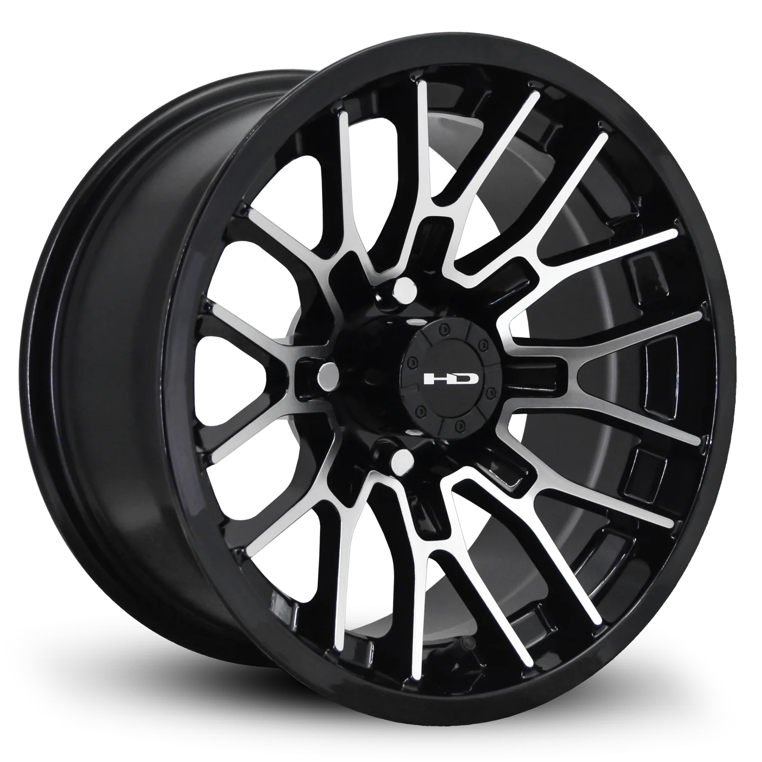 HD Golf RTC 12x7 -14 4x101.6mm 68.2mm Gloss Black/Machined Face