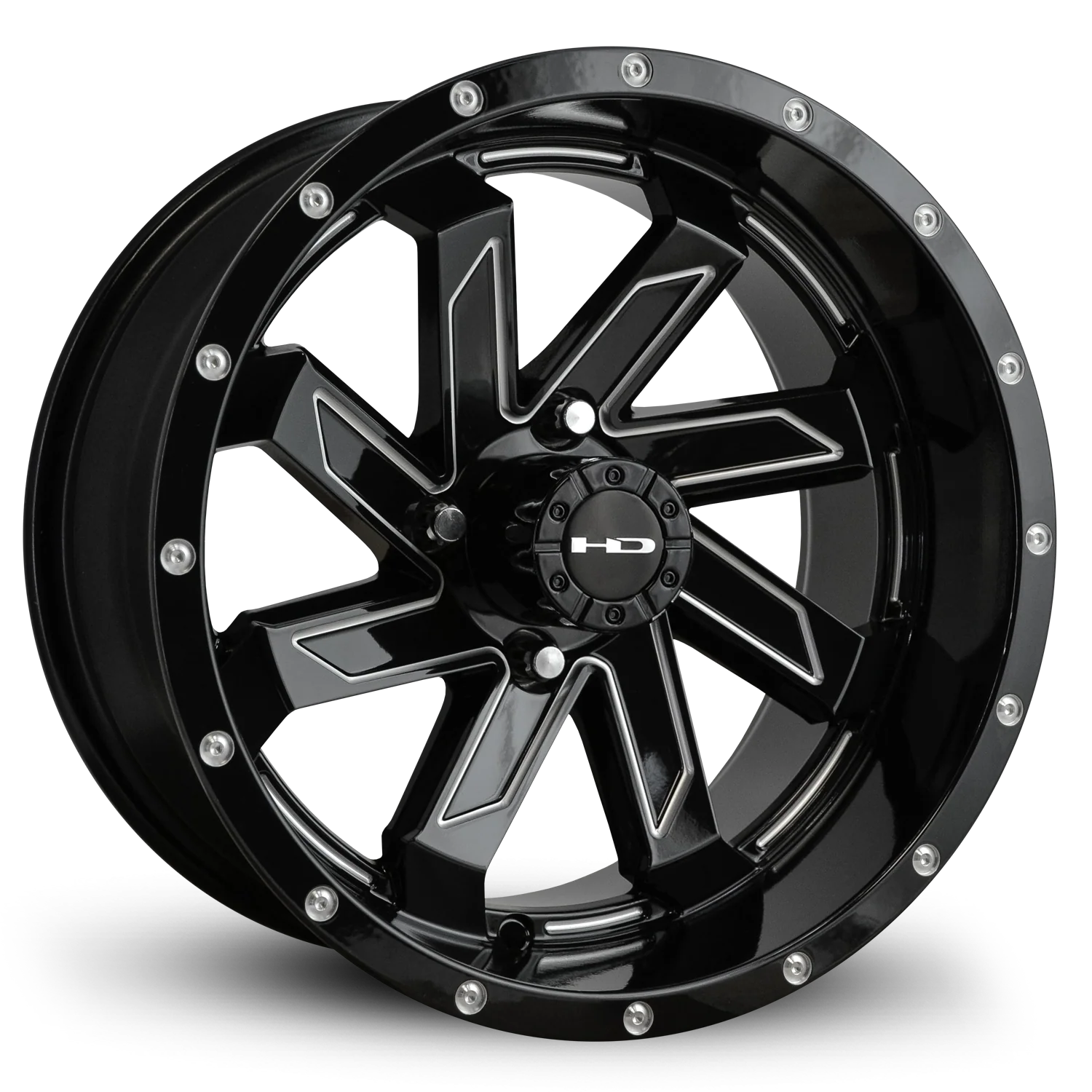 HD Golf Saw 14x7 -14 4x101.6mm 68.2mm Gloss Black/Milled Edge
