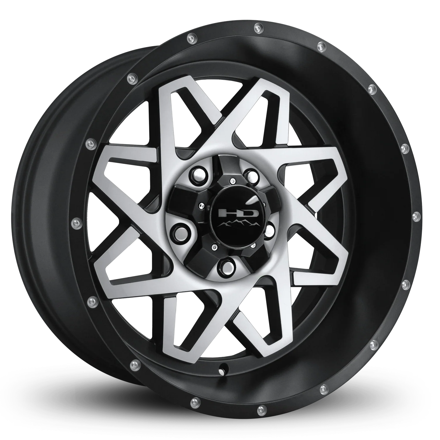 HD Offroad Gridlock 20x10 -25 5x127/5x139.7mm 106.2mm Satin Black/Machined Face