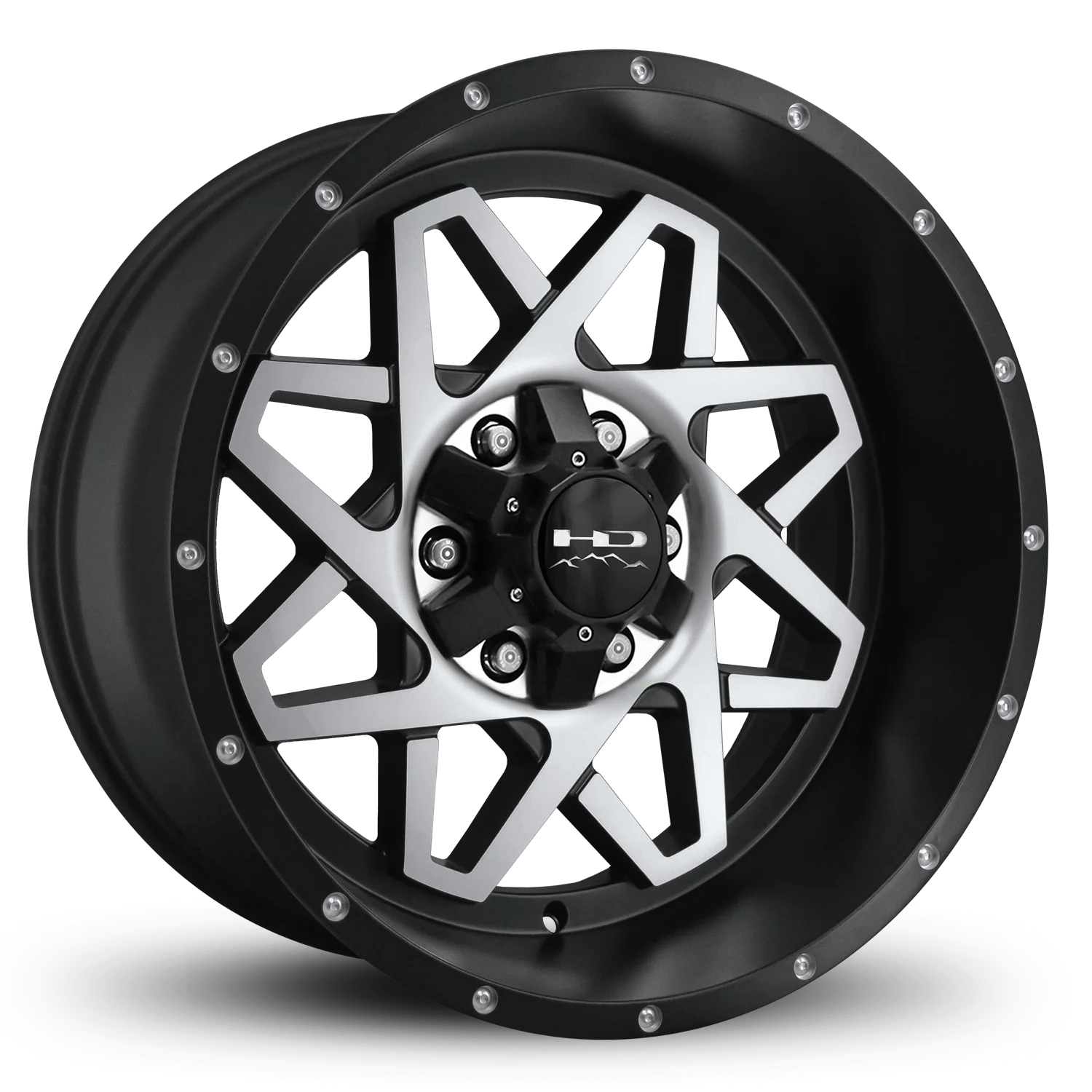 HD Offroad Gridlock 20x10 -25 6x135/6x139.7mm 106.2mm Satin Black/Machined Face