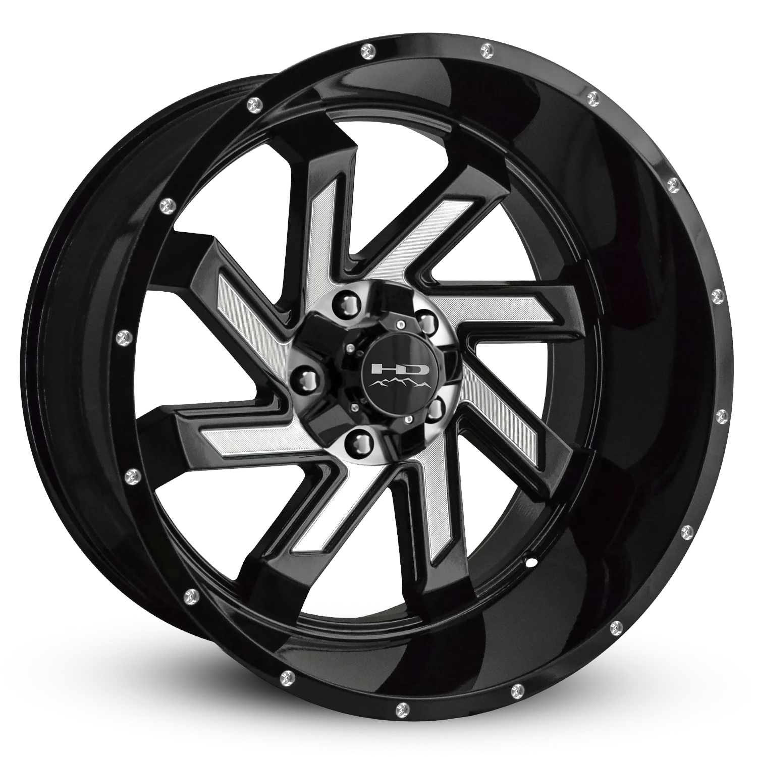 HD Offroad Saw 22x12 -44 5x127/5x139.7mm 78.1mm Gloss Black/Milled Face