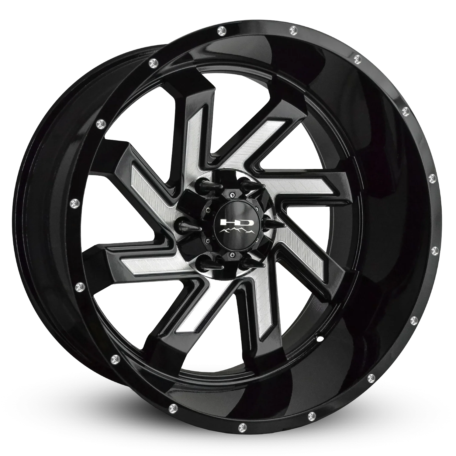 HD Offroad Saw 22x12 -44 6x135/6x139.7mm 106.2mm Gloss Black/Milled Face