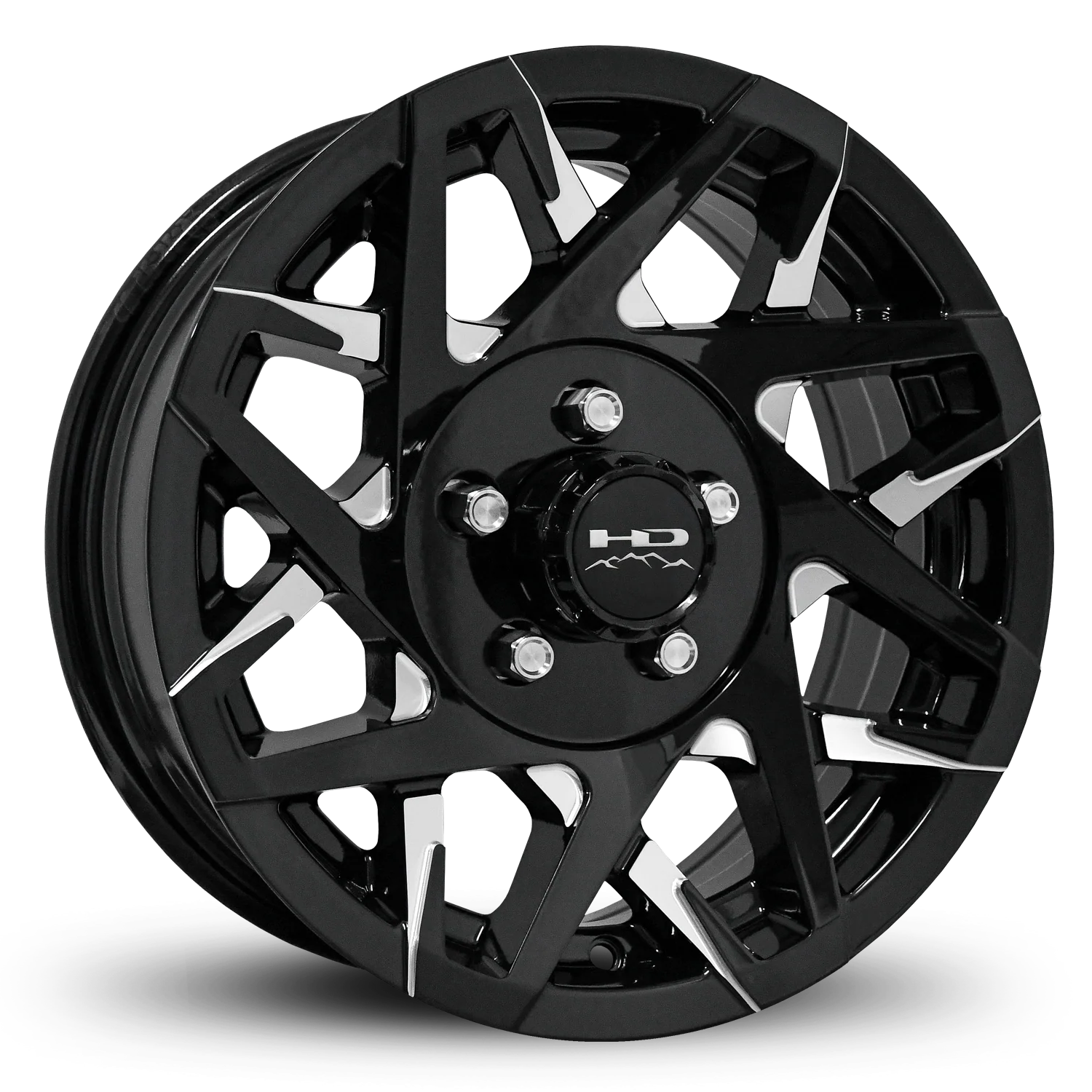 HD Trailer Canyon 14x5.5 +0 5x114.3mm 83mm Gloss Black/Milled Face