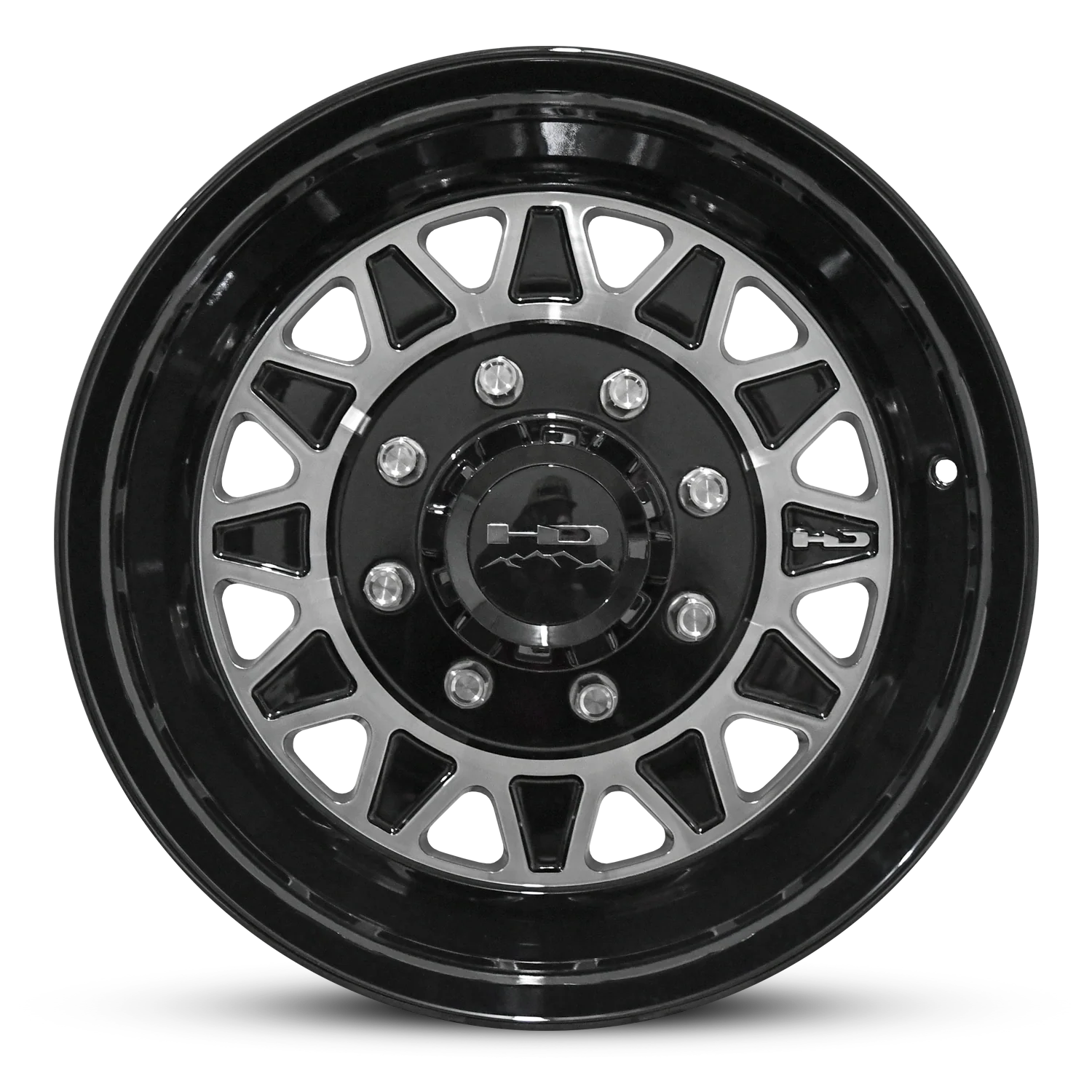 HD Trailer HDT Forged 17.5x6.75 +0 8x165mm 128.6mm Gloss Black/Machined Face - Image 3