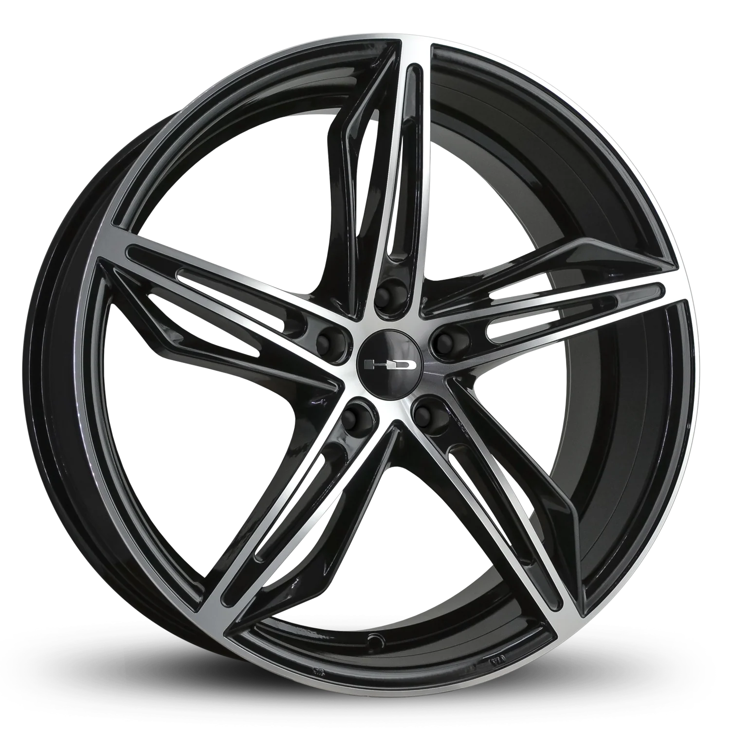HD Wheels Fly Cutter 20x8.5 +35 5x114.3mm 73.1mm Gloss Black/Machined Face