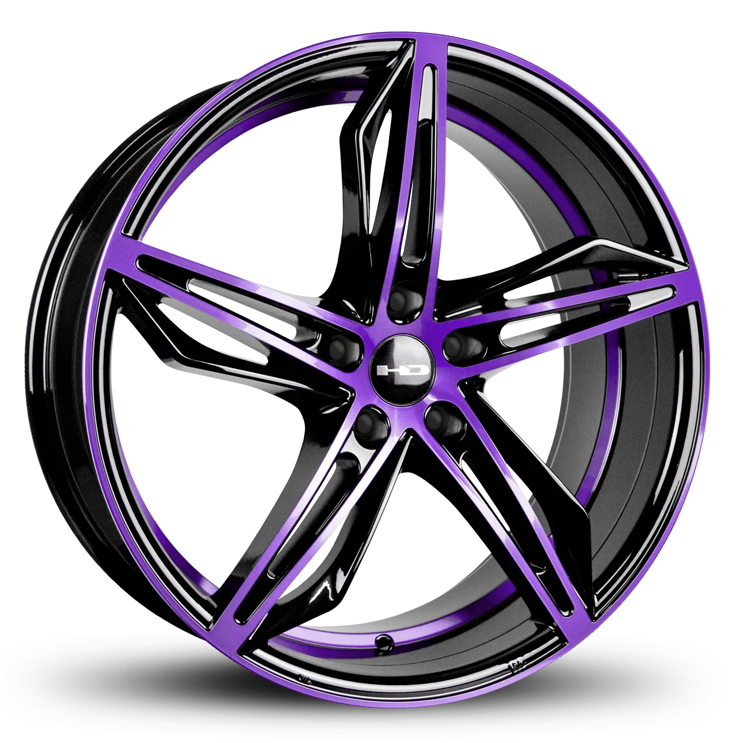 HD Wheels Fly Cutter 20x8.5 +35 5x114.3mm 73.1mm Gloss Purple&BK/Machined Face