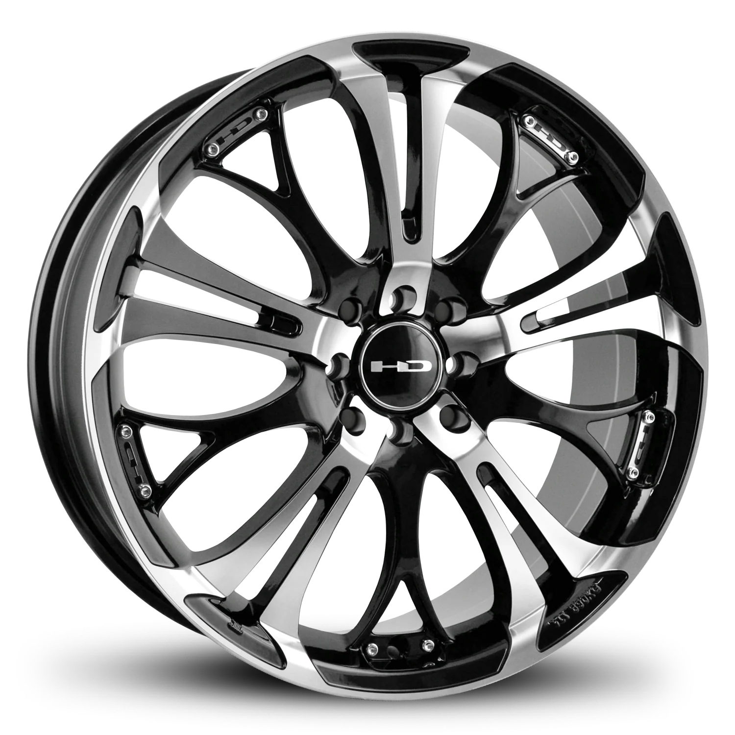 HD Wheels Spinout 17x7 +40 4x100/4x114.3mm 73.1mm Gloss Black/Machined Face