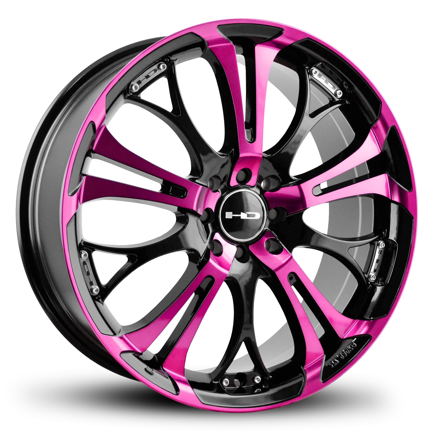 HD Wheels Spinout 18x7.5 +35 5x112/5x114.3mm 73.1mm Gloss Pink&BK/Machined Face