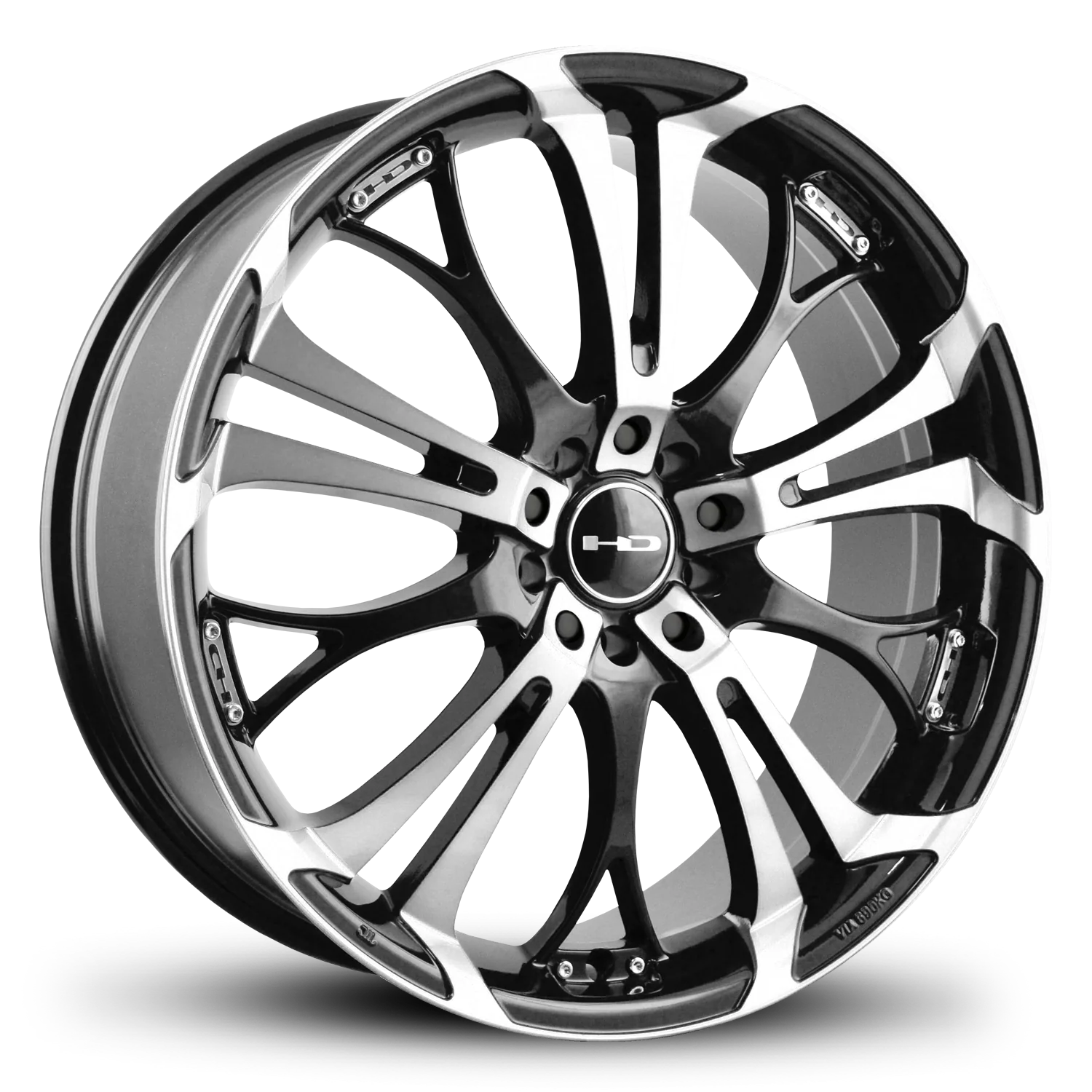 HD Wheels Spinout 22x8.5 +42 5x114.3/5x120mm 74.1mm Gloss Black/Machined Face