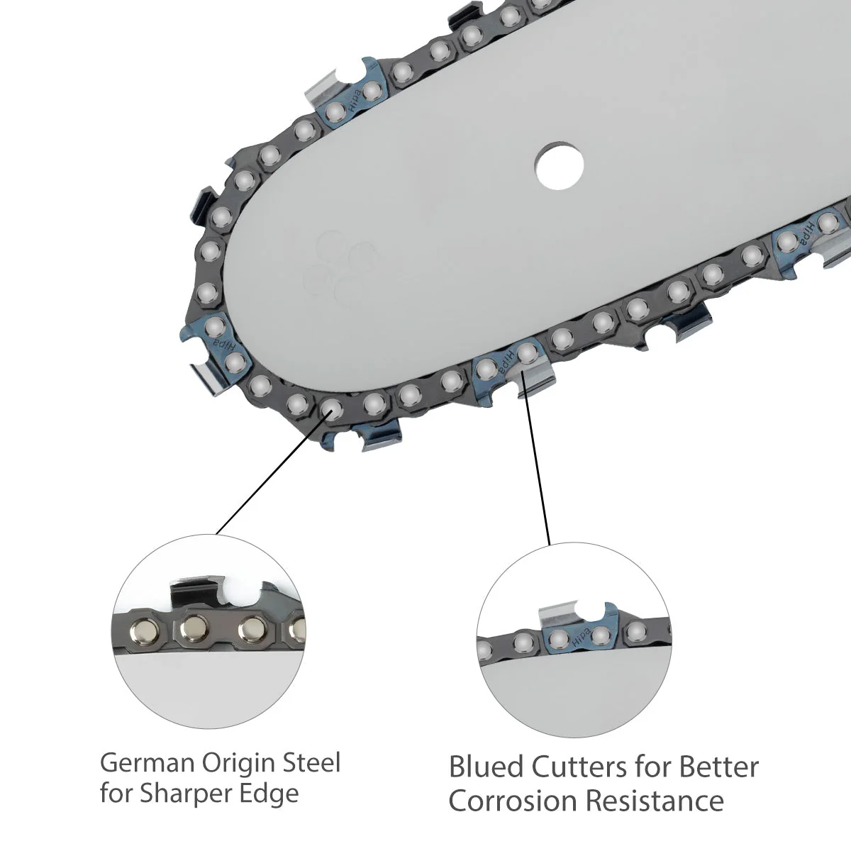 Hipa 14 Inch Low Kickback Chain 3/8 LP .043 52 DL for S52 Worx WG384 Husqvarna H38-52 120i 136Li 436Li EGO CS1401 CS1400 RYOBI RY40502 Chainsaw - Image 2