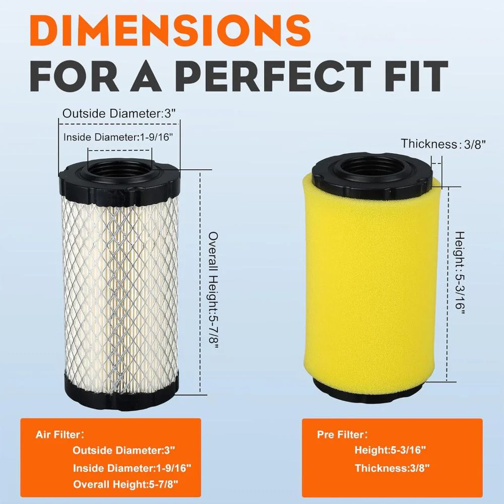 HIPA 793569 793685 Air Filter for Briggs & Stratton 4241 5415 John Deere LA125 LA115 D100 D110 D120 GY21055 MIU11511 Lawn Mower Tractor (2 Pack) - Image 2