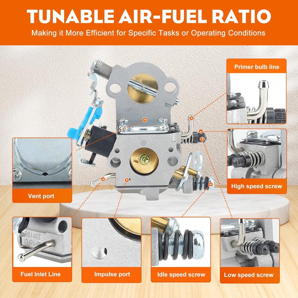 Hipa Carburetor Kit for Husqvarna 455 Rancher 455E 460 461 Chainsaw Parts Replace 531440701 544883001 WTEA-1-1 WTA-29 C1M-EL35 - Image 9