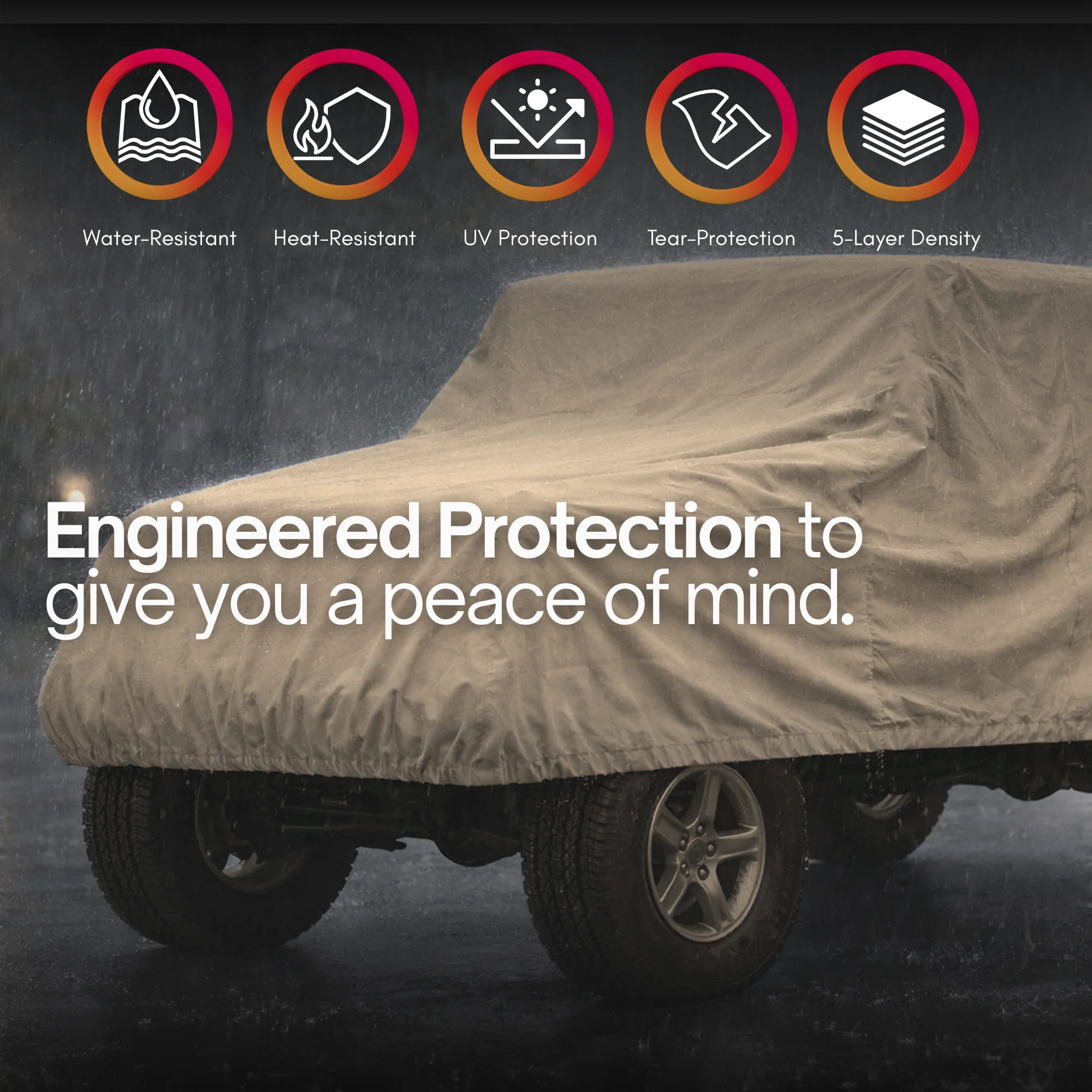 Jeep Cover for 1976–2006 – Water Resistant Taupe - Image 5