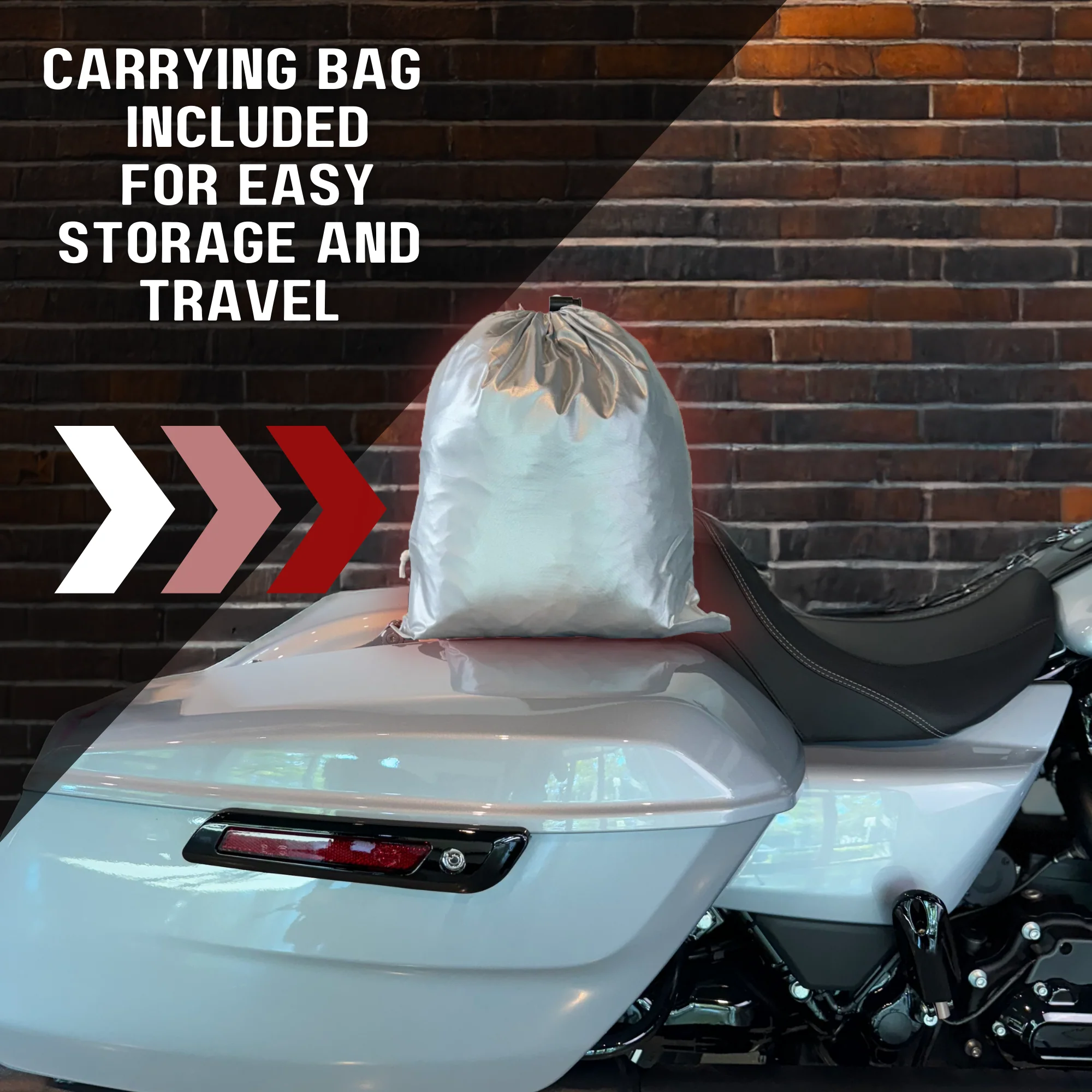 Light Weight Motorcycle Cover (XL) with Cable & Lock. Fits up to 94" Length Medium Cruiser, Large Sport Bike - Image 8
