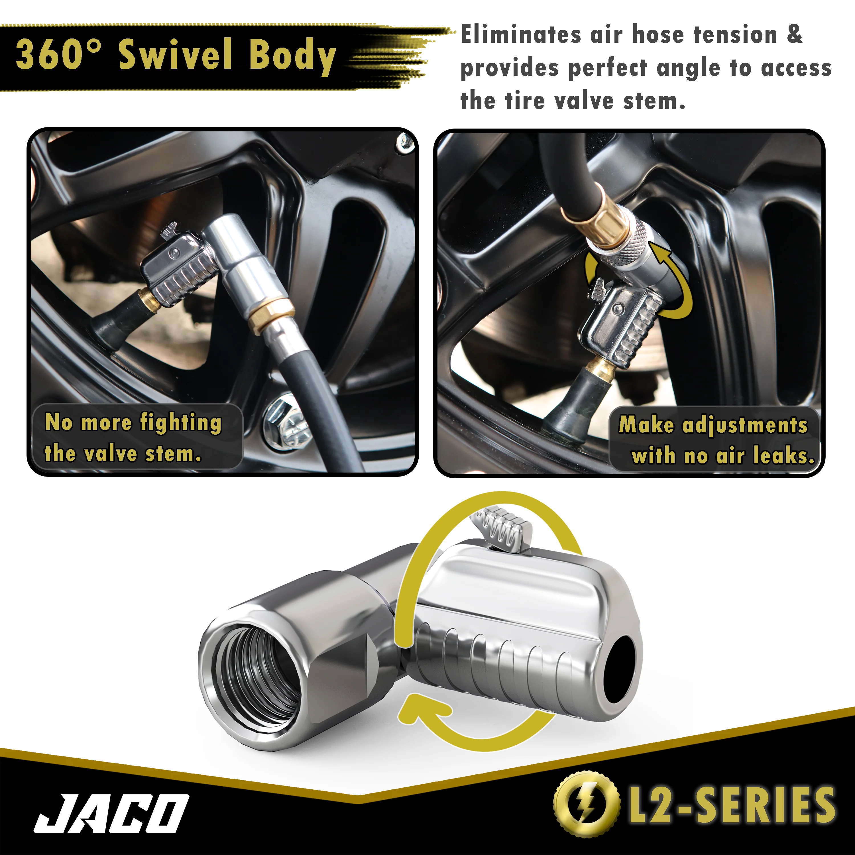 Lightning™ L2-Series Tire Air Chuck | Open Flow, 1/4" F-NPT (2 Pack) - Image 5