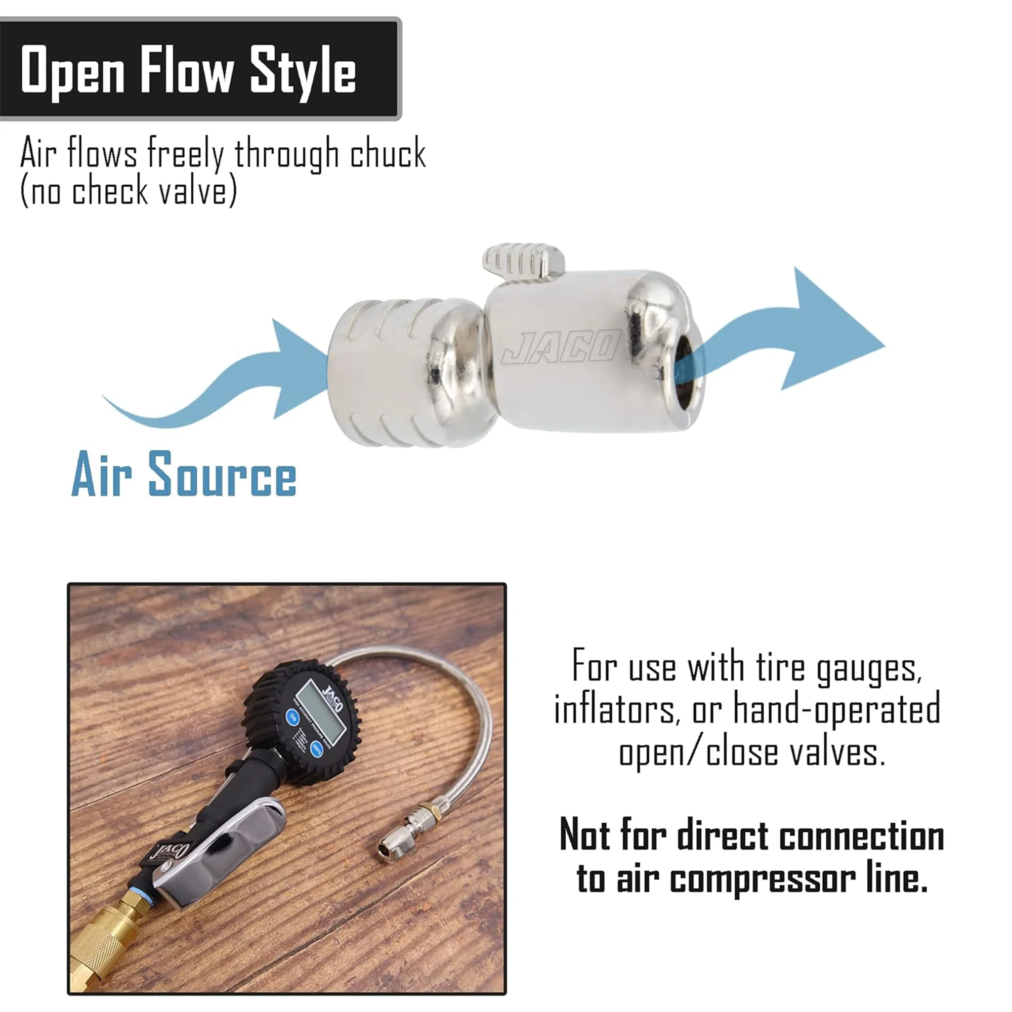 Lightning™ S-Series Tire Air Chuck | Open Flow, 1/4" F-NPT (2 Pack) - Image 4