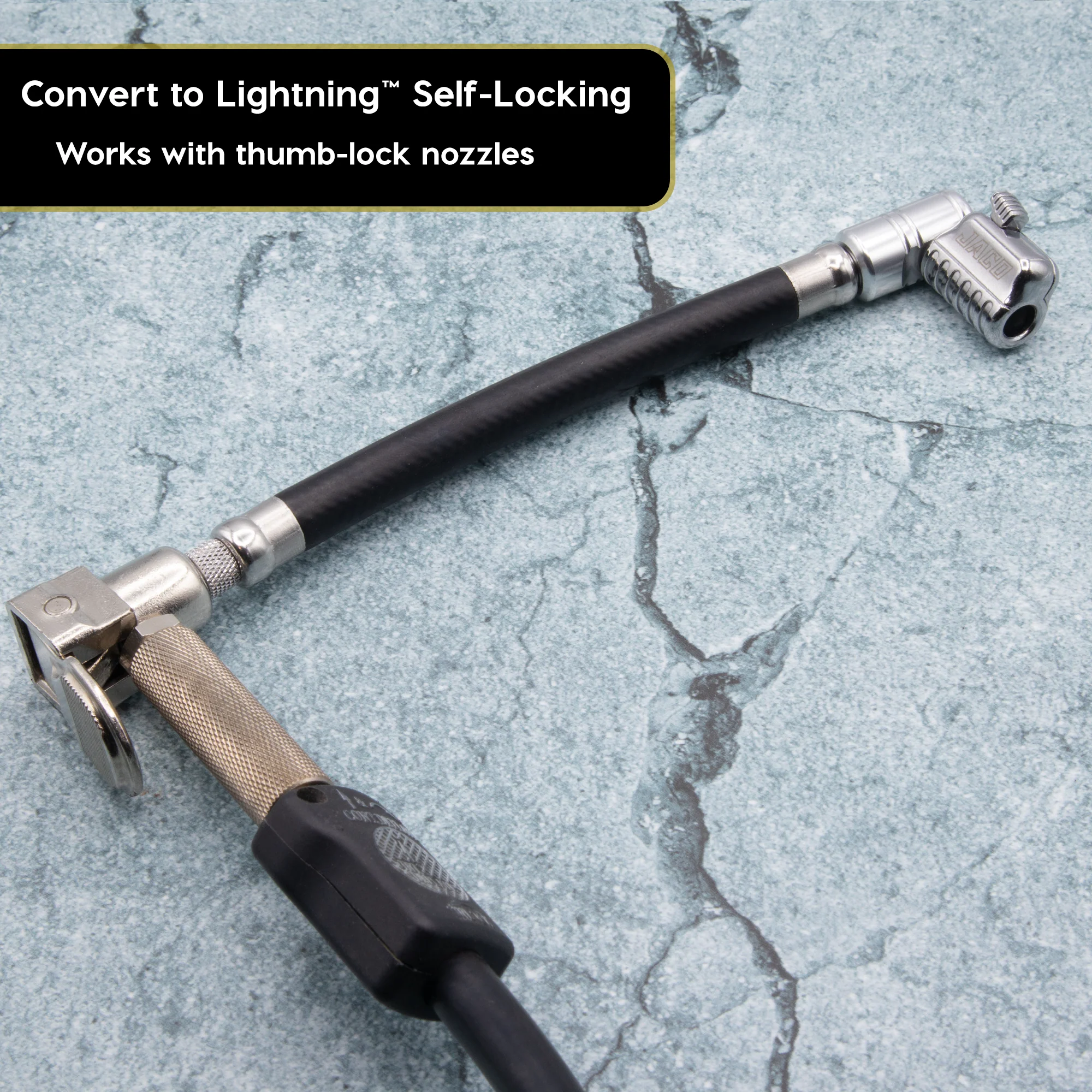 Lightning L2X Tire Inflator Hose Extension Self-Locking Nozzle | Patented Lock-on Air Hose Adapter for Tire Pumps (Open Flow) - Image 13