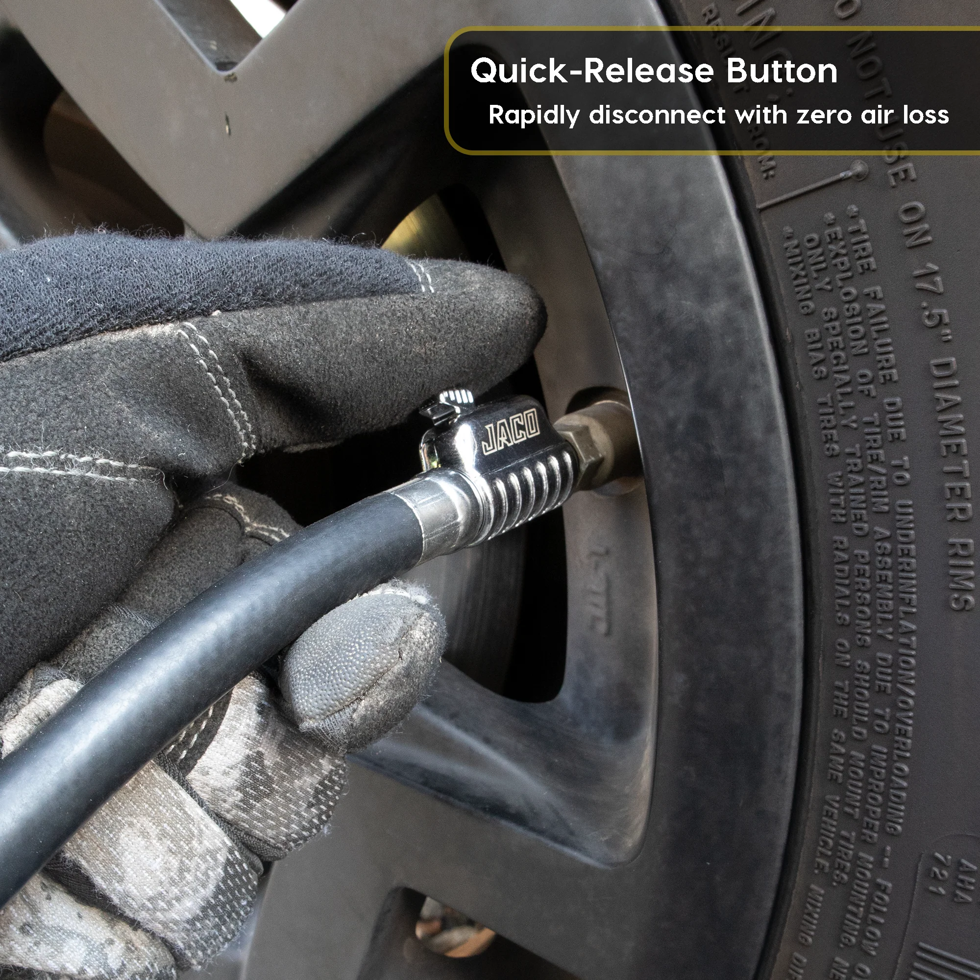 Lightning S2X Tire Inflator Hose Extension Self-Locking Nozzle | Patented Air Hose Adapter for Tire Pumps (Open Flow) - Image 5