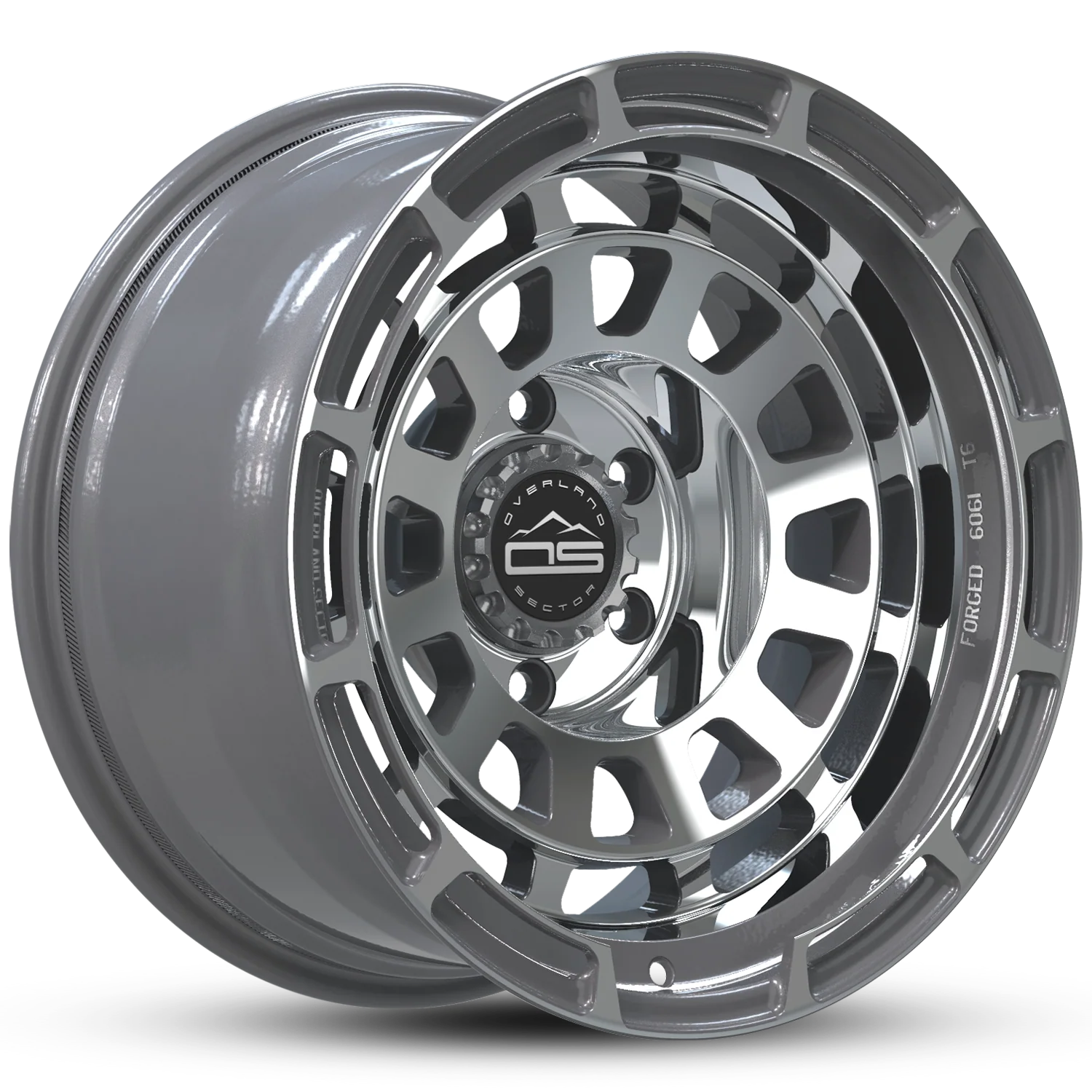 Overland Sector Badlander Forged 17x9 -18 5x127mm 71.5mm Gloss Gun Metal Machined Face