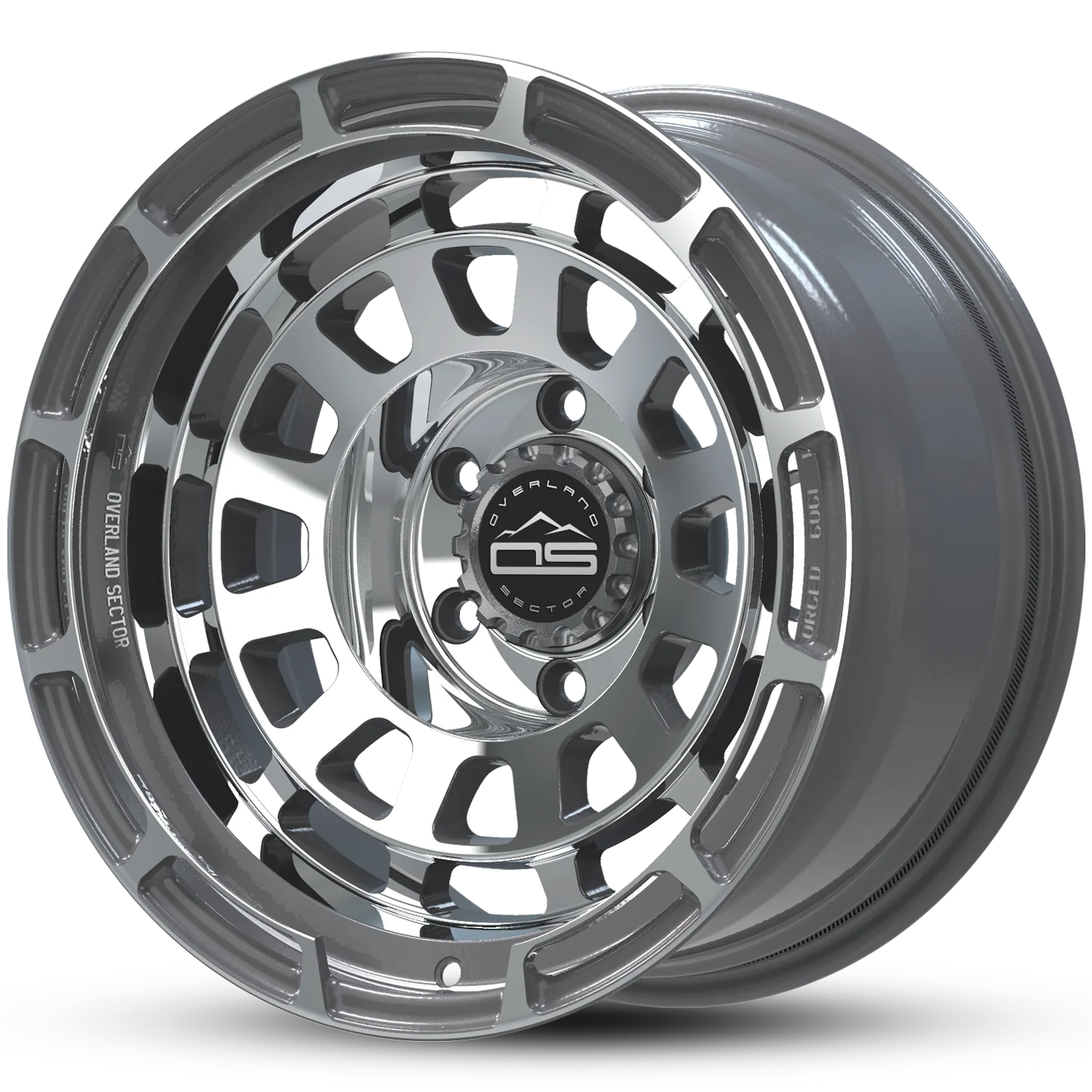 Overland Sector Badlander Forged 17x9 -18 5x127mm 71.5mm Gloss Gun Metal Machined Face - Image 3
