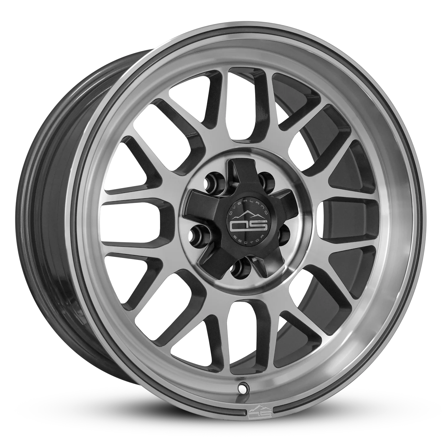 Overland Sector Hyperdrive Flow Formed 17x8.5 +25 5x108/5x114.3 73.1mm Gloss Gun Metal/Machined Face