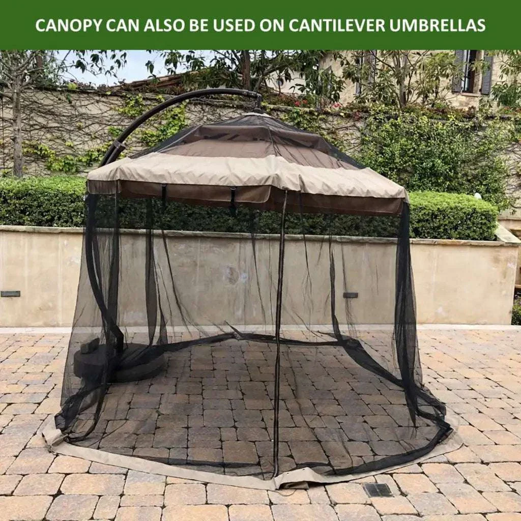 Patio Umbrella Mosquito Screen Netting fit 9ft to 11ft Market or Hanging Cantilever Umbrellas - Image 6
