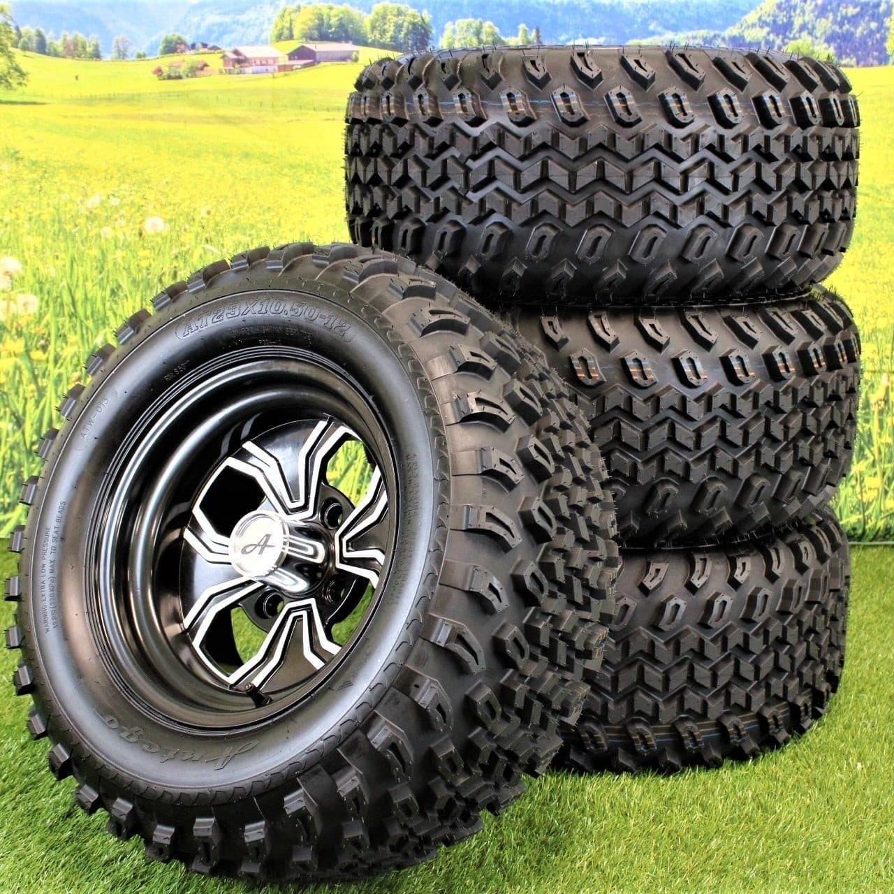 (Qty: 1) 23x10.50-12 ATW-013 with 12x7 Black Fusion Golf Tire and Wheel Assemblies - Image 2