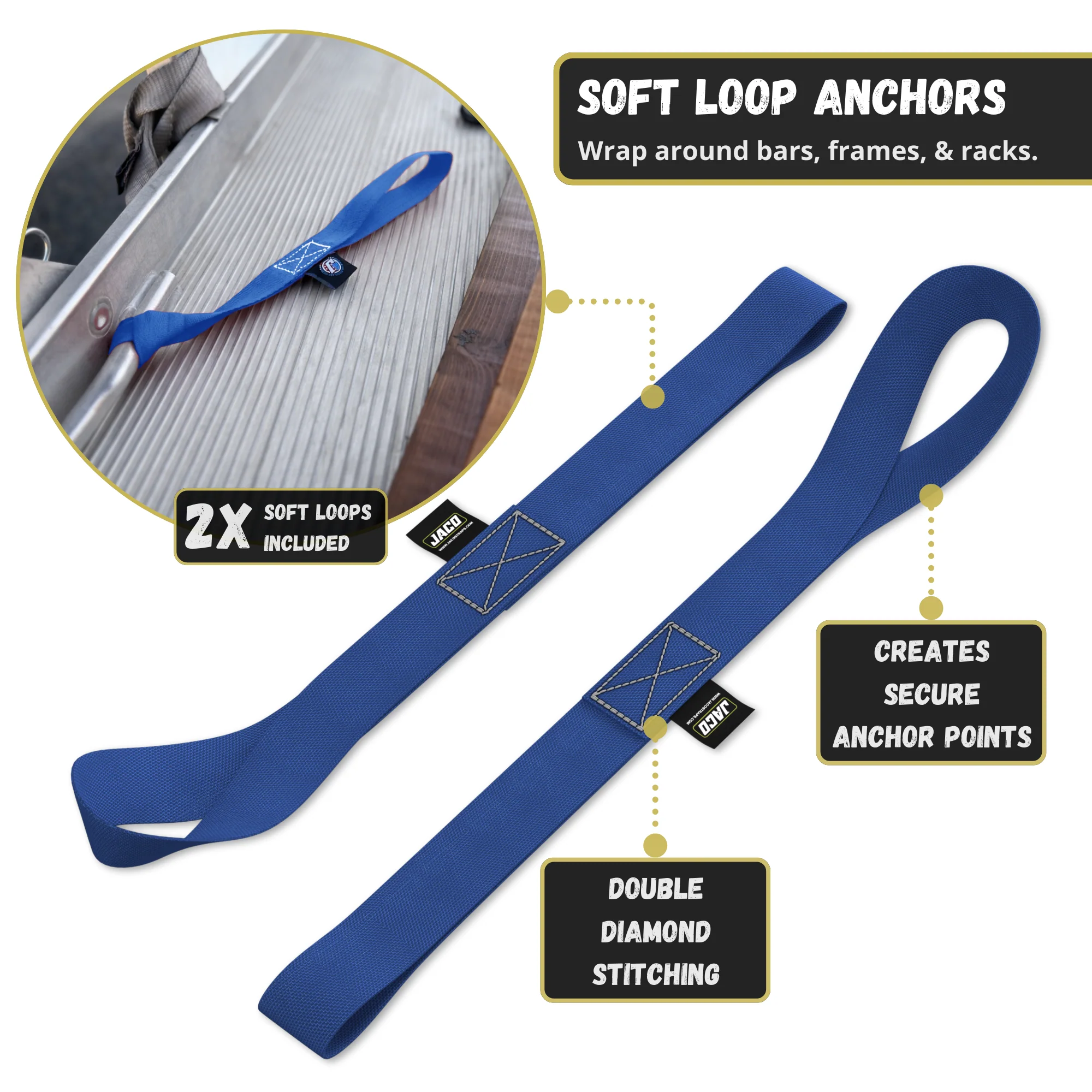 Retractable Ratchet Straps - 1" x 15 ft (1,760 lbs Break Strength) | Auto Self Retracting Cargo Tie Down Strap Set - Image 19