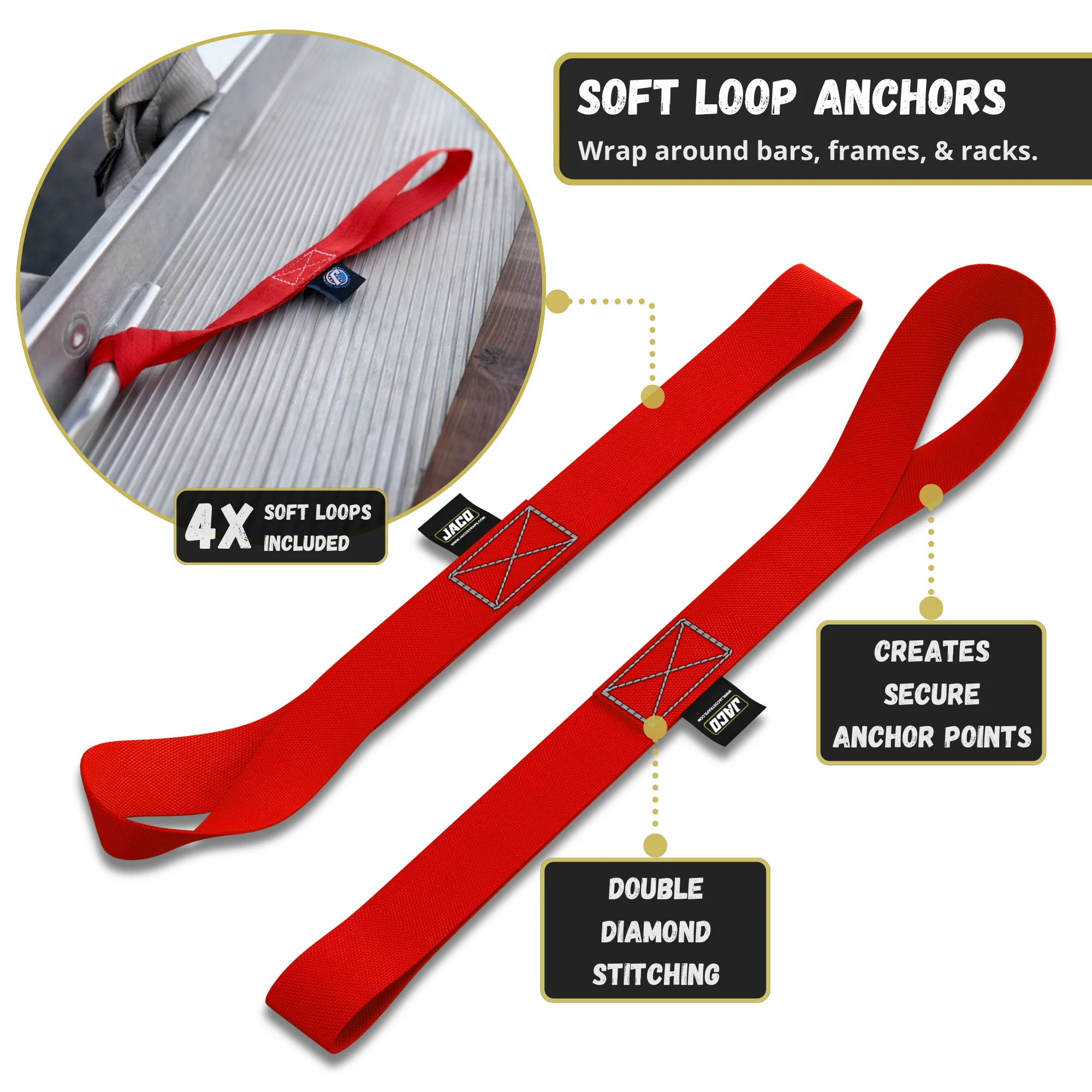 Retractable Ratchet Straps - 1" x 15 ft (1,760 lbs Break Strength) | Auto Self Retracting Cargo Tie Down Strap Set - Image 50