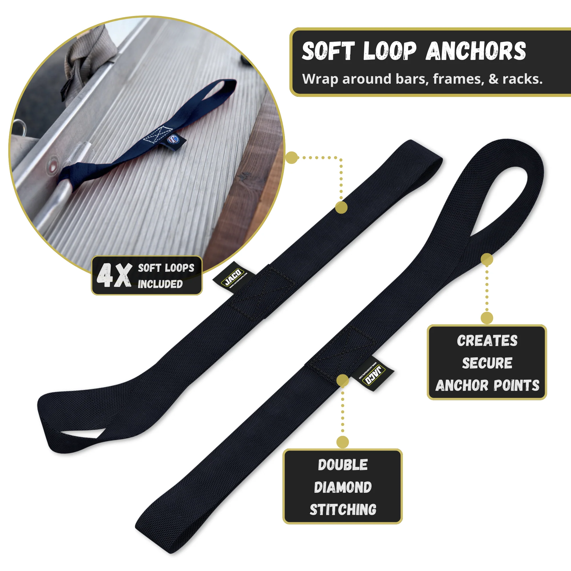 Retractable Ratchet Straps - 1" x 15 ft (1,760 lbs Break Strength) | Auto Self Retracting Cargo Tie Down Strap Set - Image 9