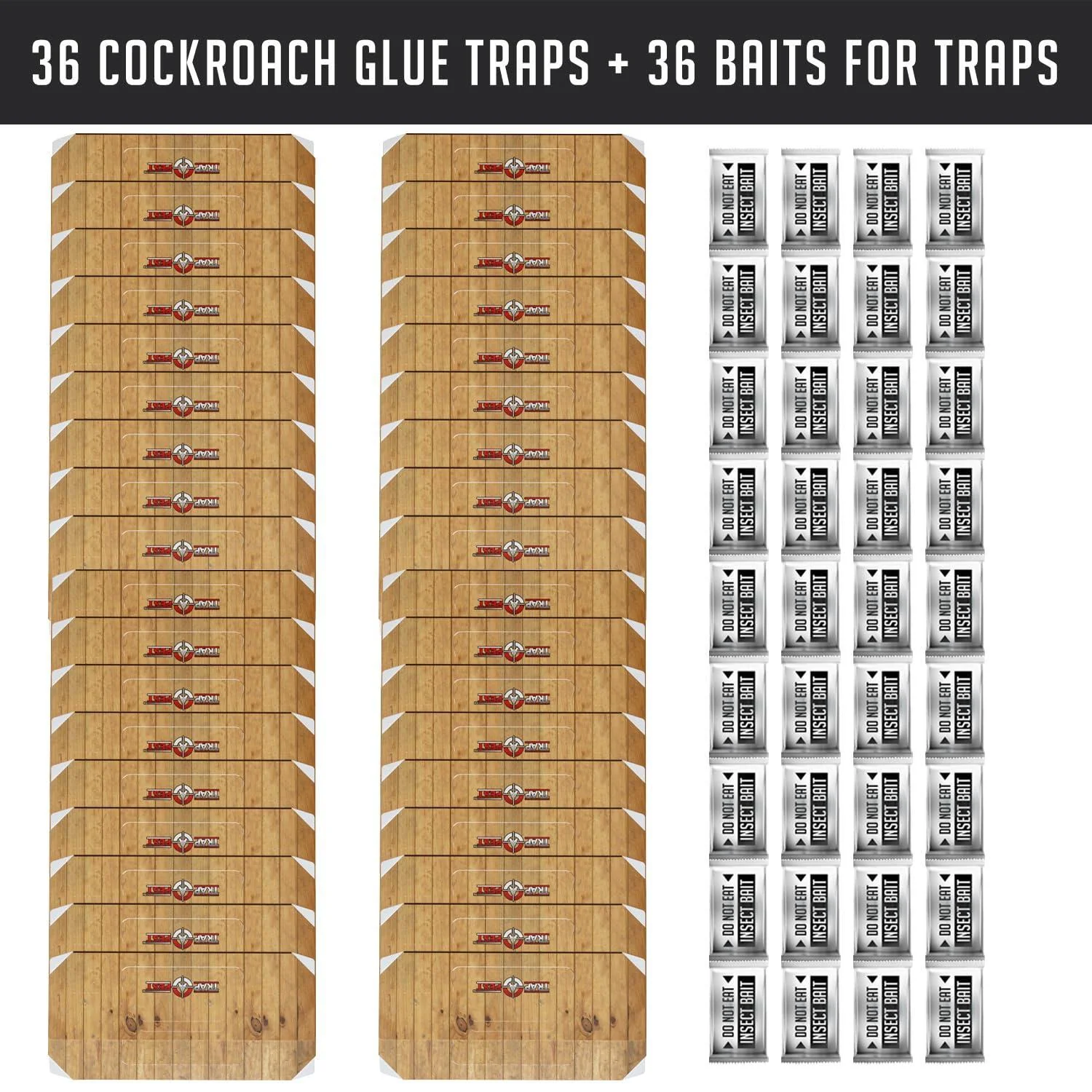 Roach Traps Indoor Sticky (18 Pack) - Glue Traps for Roaches Bug Traps with Roach Bait Traps - Long Lasting Non-Toxic Children and Pet Friendly - Trap a Pest - Image 8