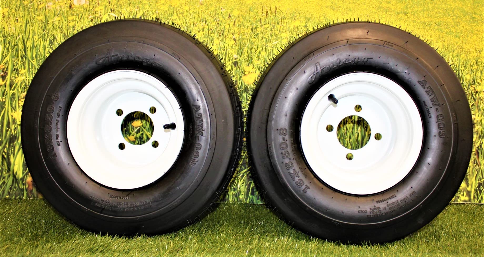 18x8.50-8 White Wheel Assembly Set - Image 7