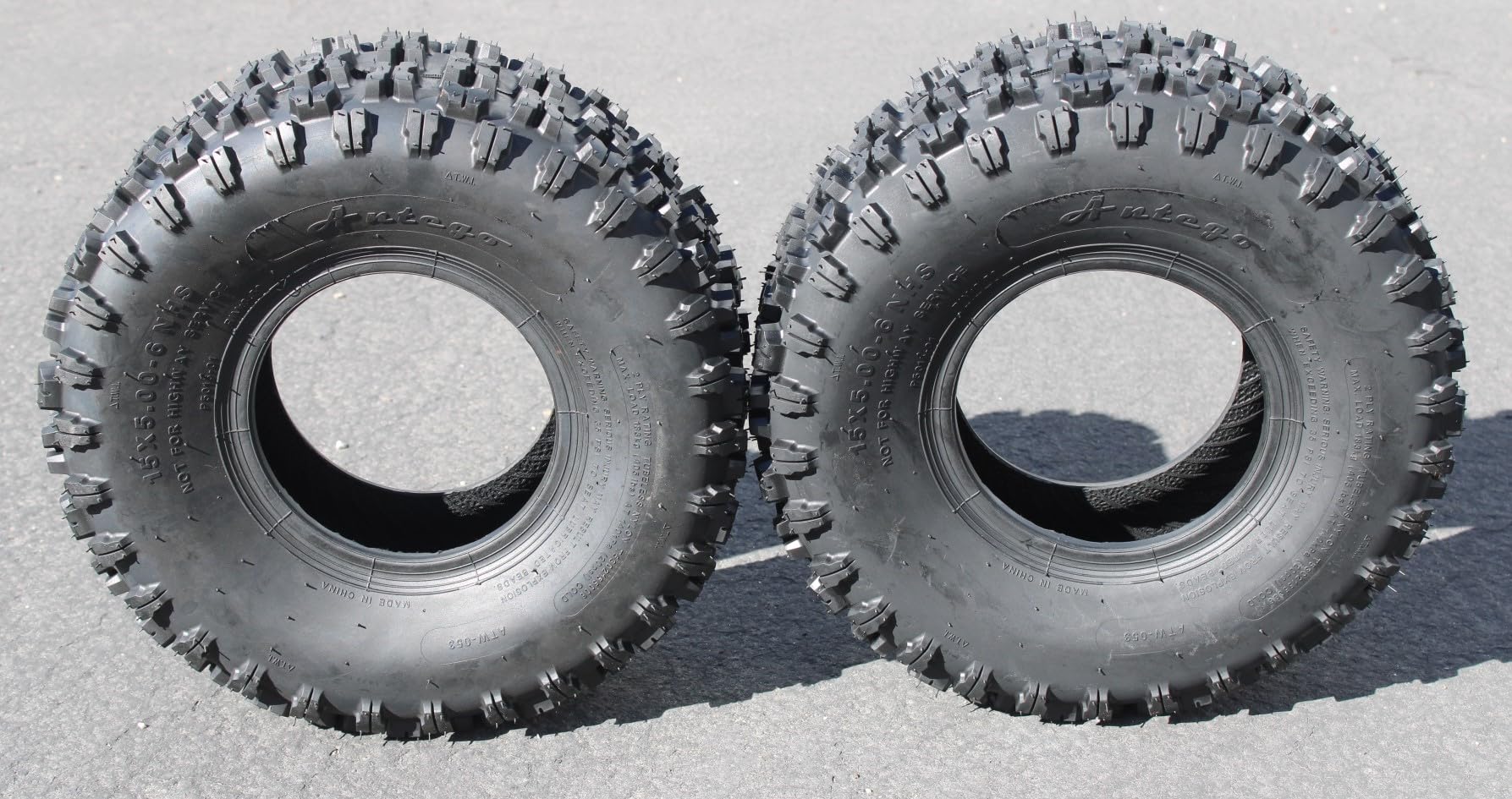 (Set of 2) Antego 15X5.00-6 ATW-053 2 ply Snow Blower Tires Non-directional - Image 4