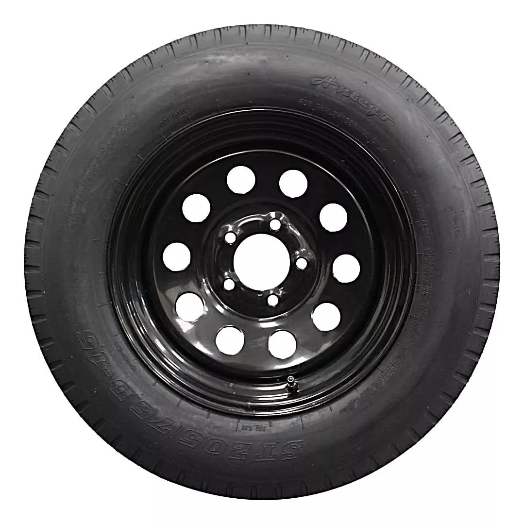 (Single Assembly) Antego Tire and Wheel 205/75D15 Highway Terrain – 15.0-Inch Rim, 6-Ply-Ply Strength, Load 101.0, Speed M – Heavy-Duty Trailer Tire | A15604510096206ST20575D15