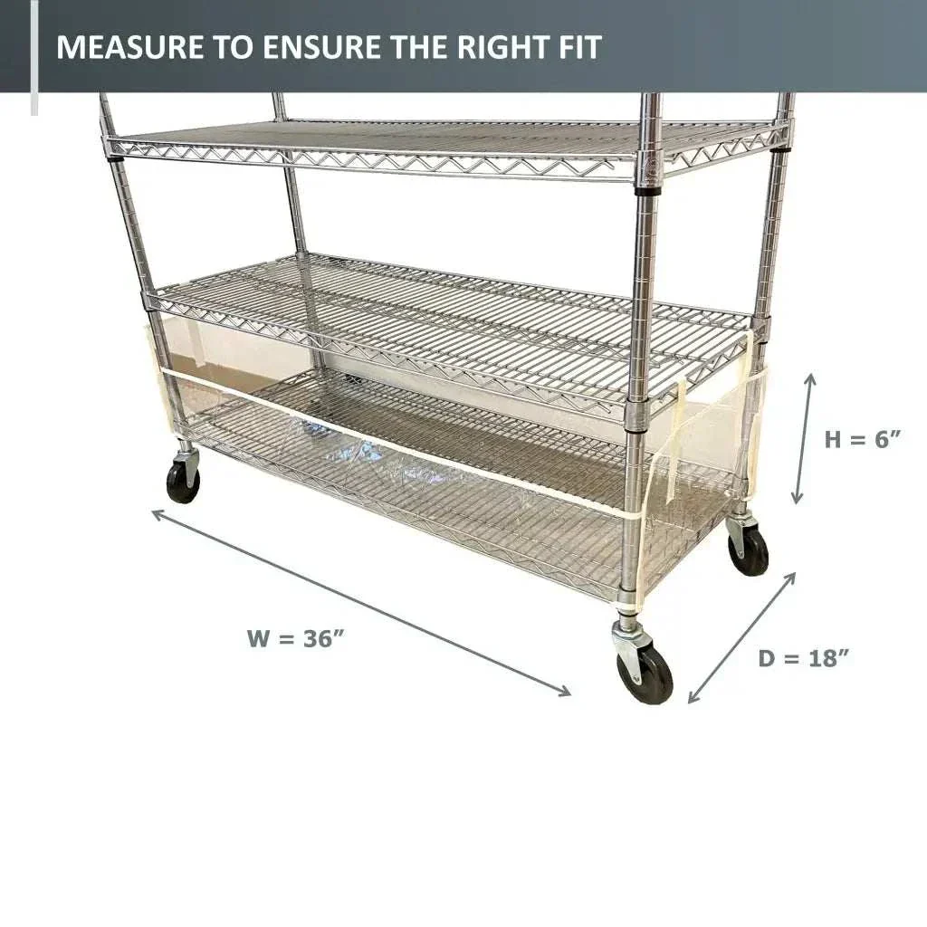 Storage Shelving Bottom Cover, 36"W x 18"D x 6"H, All Clear PVC Panels (Bottom Part ONLY) - Image 4