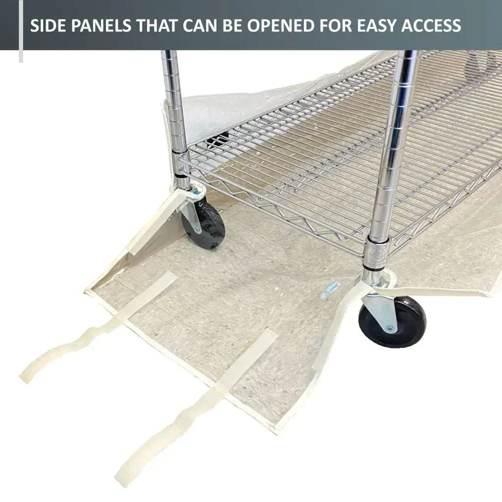 Storage Shelving Bottom Cover, 36"W x 18"D x 6"H, All Clear PVC Panels (Bottom Part ONLY) - Image 5