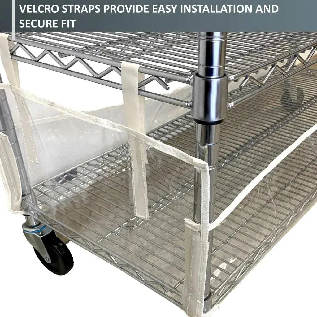 Storage Shelving Bottom Cover, 36"W x 24"D x 6"H, All Clear PVC Panels (Bottom Part ONLY) - Image 6