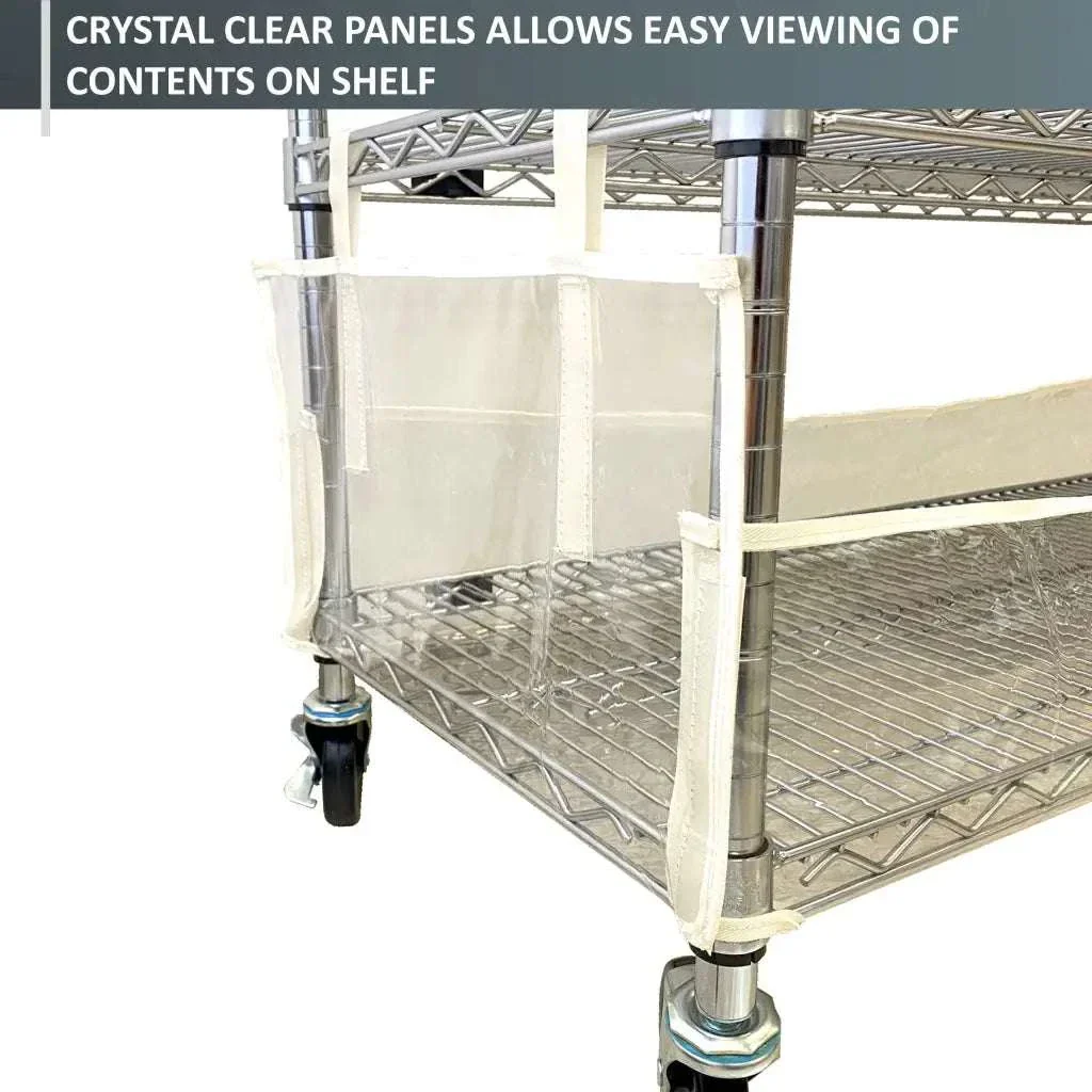 Storage Shelving Bottom Cover, 72"W x 18"D x 6"H, All Clear PVC Panels (Bottom Part ONLY) - Image 6