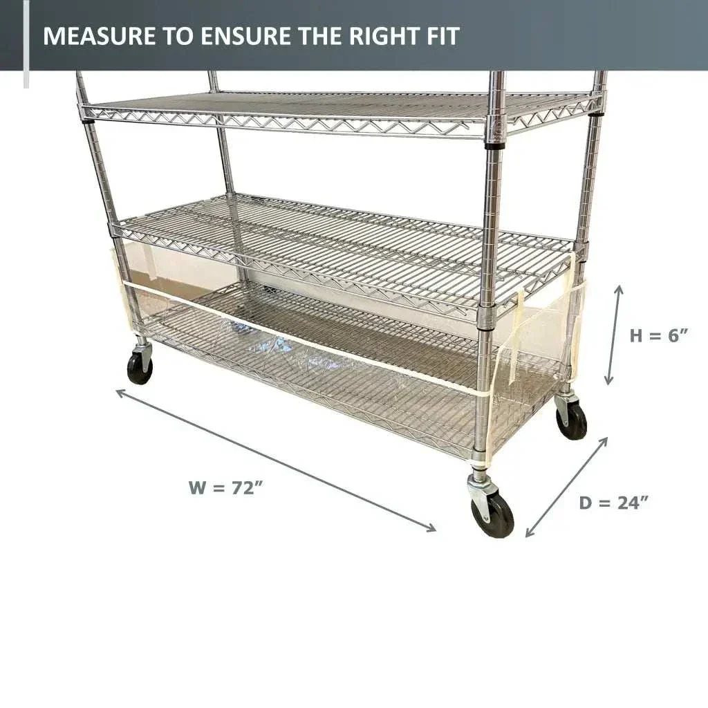 Storage Shelving Bottom Cover, 72"W x 24"D x 6"H, All Clear PVC Panels (Bottom Part ONLY) - Image 4