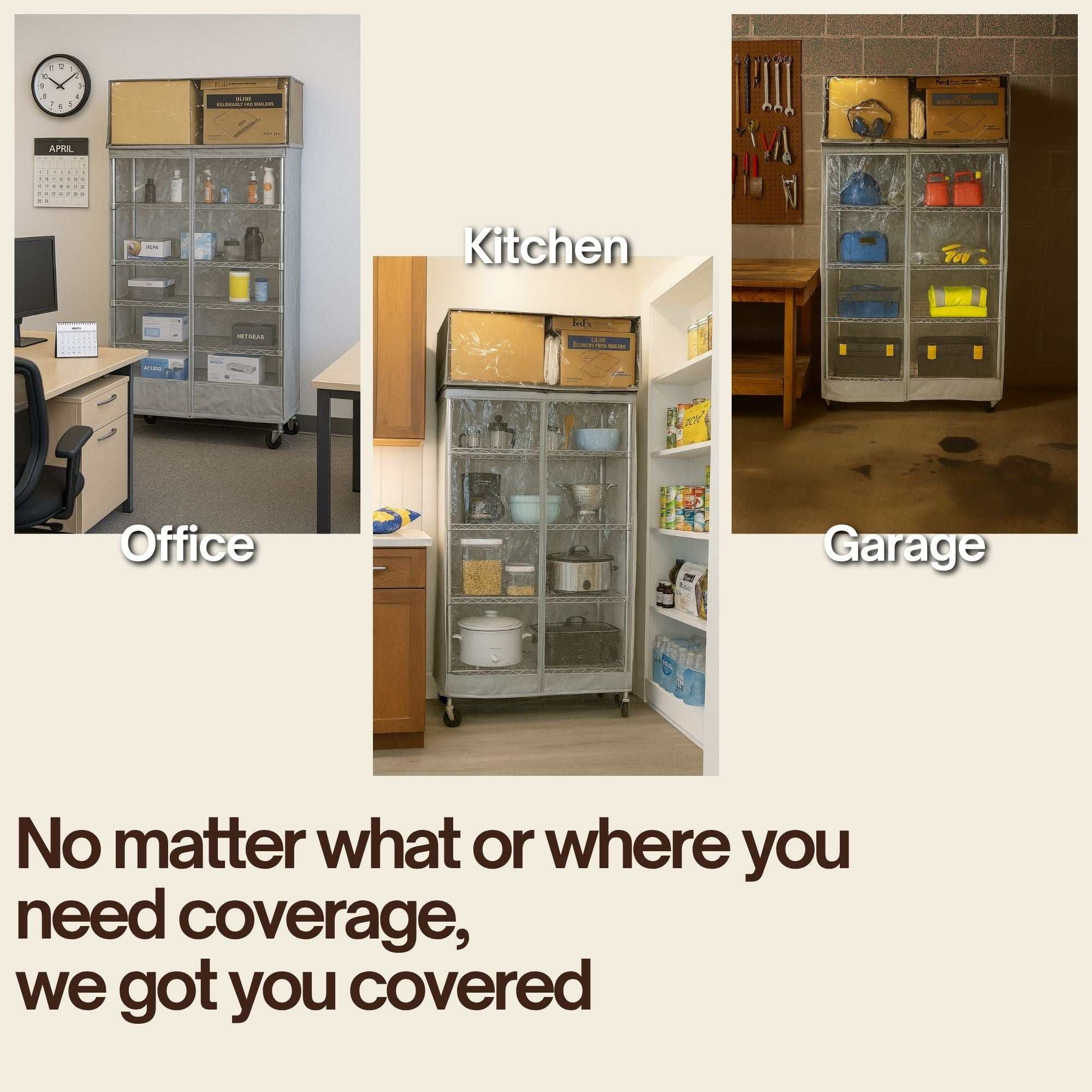 Storage Shelving Top Cover, 60"W x 24"D x 18"H, one side see through panel (Top Part ONLY) - Image 6