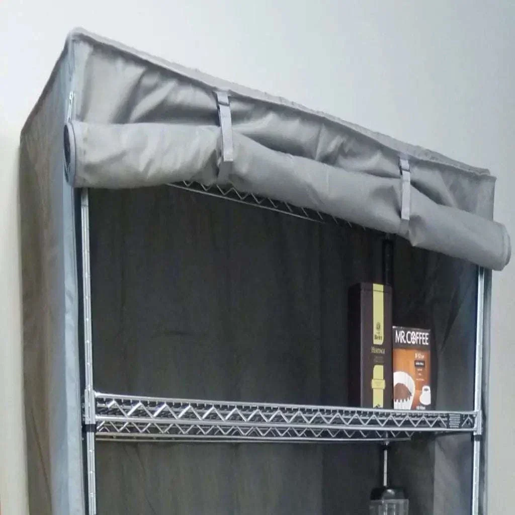 Storage Shelving Unit Cover, fits racks 36"W x 14"D x 54"H in Grey - Image 4