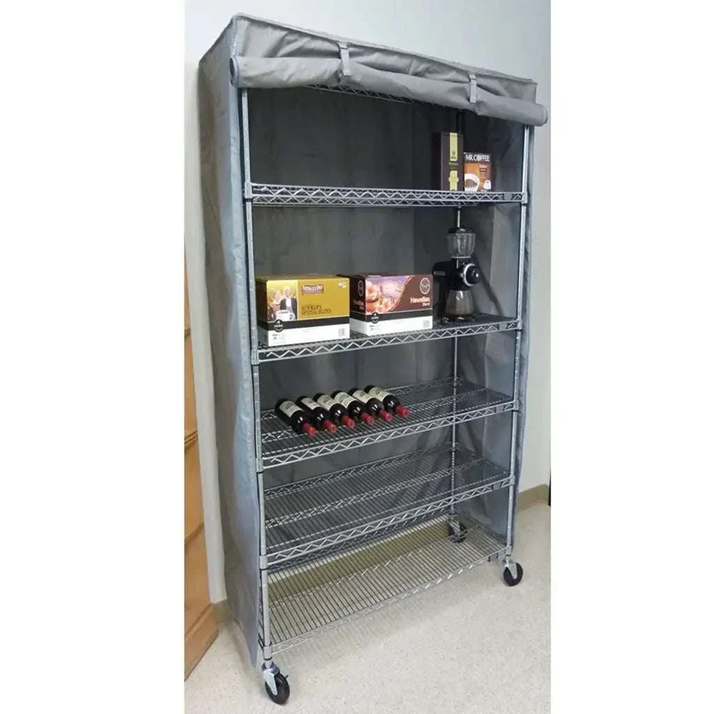 Storage Shelving Unit Cover, fits racks 36"W x 14"D x 54"H in Grey - Image 6