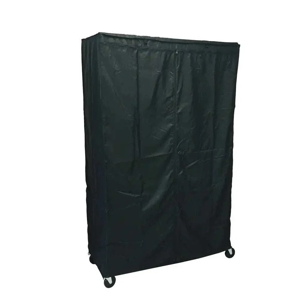 Storage Shelving Unit Cover, fits racks 48"W x 18"D x 72"H in Black