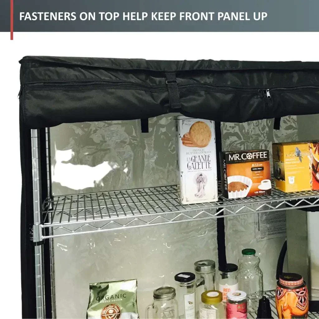 Storage Shelving Unit Cover, fits racks 48"W x 18"D x 72"H in Black - Image 6