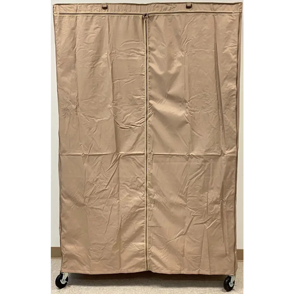 Storage Shelving Unit Cover, fits racks 48"W x 18"D x 72"H one side see through panel in Beige Khaki - Image 5