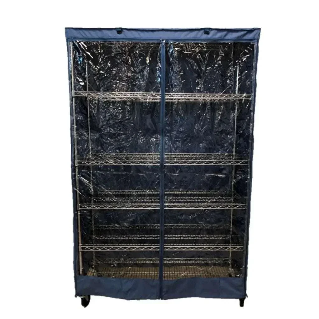 Storage Shelving Unit Cover, fits racks 48"W x 18"D x 72"H one side see through panel in Dusty Blue - Image 3